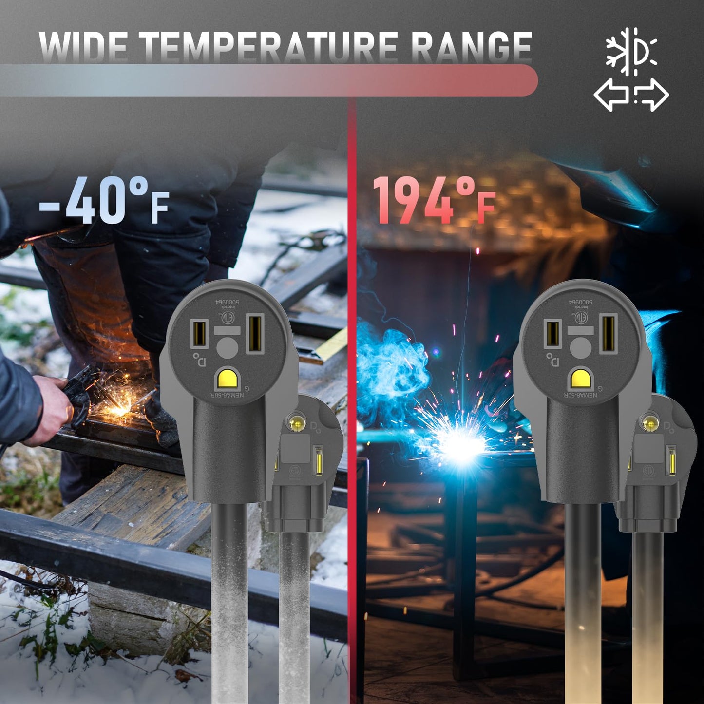 YESWELDER 40ft 220 Volt Welder Extension Cord 10 AWG Power Extension for Welding Machines