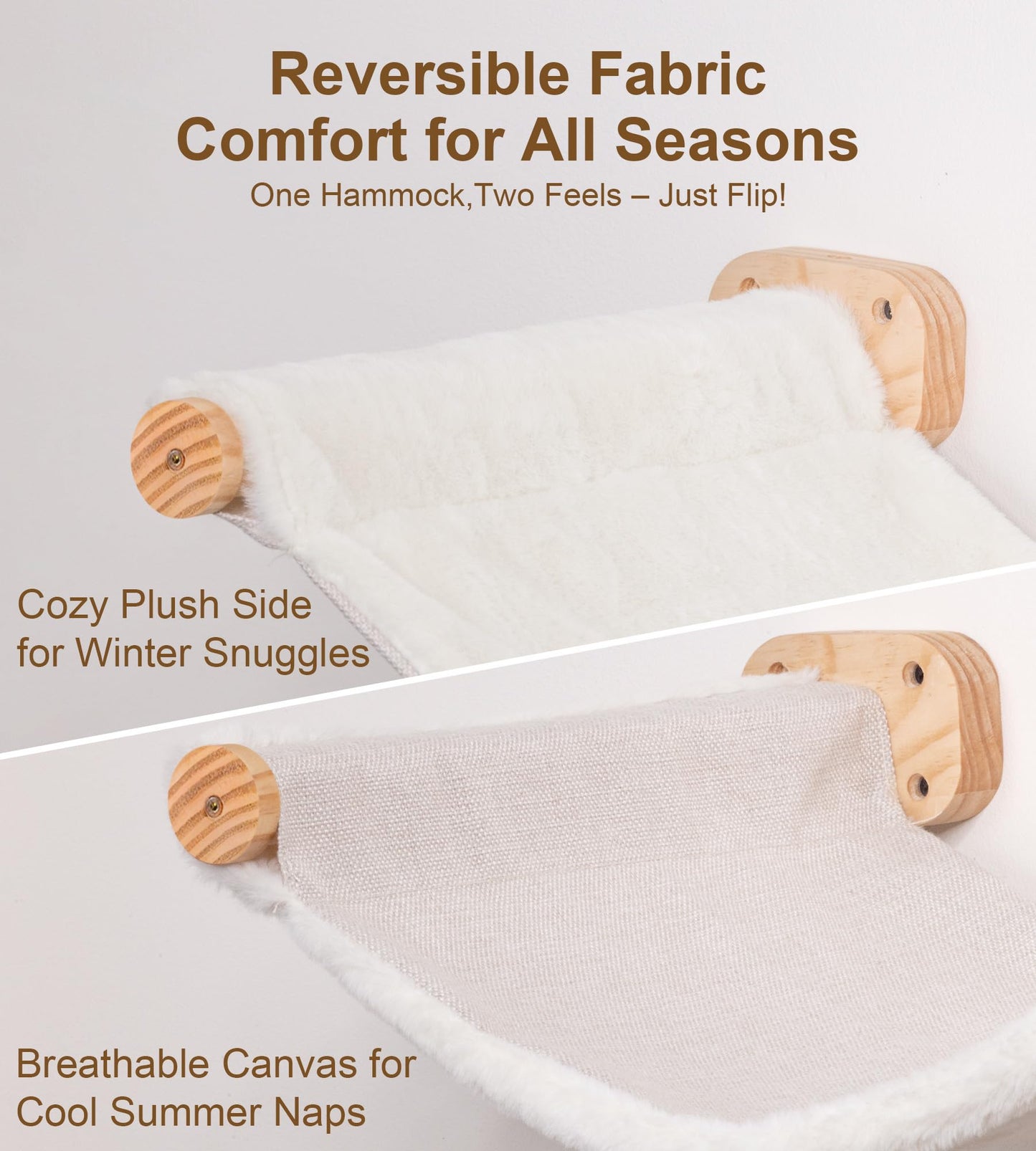 Cat Wall Shelves with 1 Floating Fabric Hammock, 2 Ladders with 4 Steps Each & 1 Flat Cat Shelf, Wall Mounted Bed Furniture & Climber, Indoor Playground