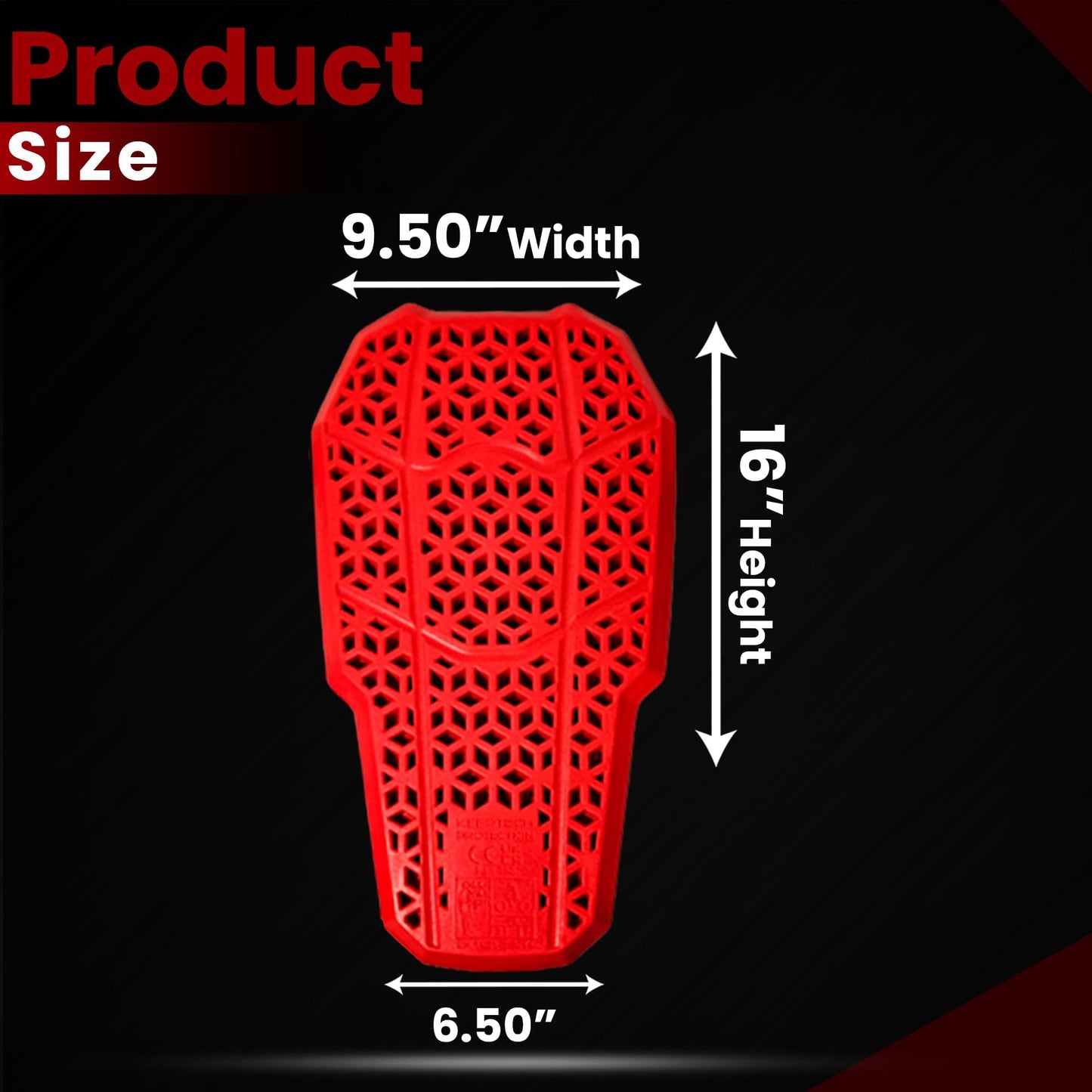 MOTOSTYLEWEAR – CE 2 Approve Back Protective Pad, Level 2 Approved Back Protector, Back Armor Motorcycle Jacket Replacement Pad for Men & Women.