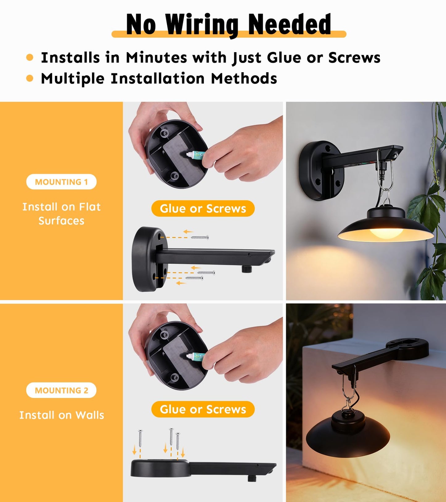 200lm Solar Barn Lights Outdoor with 3 Lighting Modes & Motion Sensor, No Wiring Needed, Solar Wall Lights Outdoor Waterproof, Farmhouse Exterior Wall Sconce, Outdoor Light Fixtures for Garage(2 Pack)