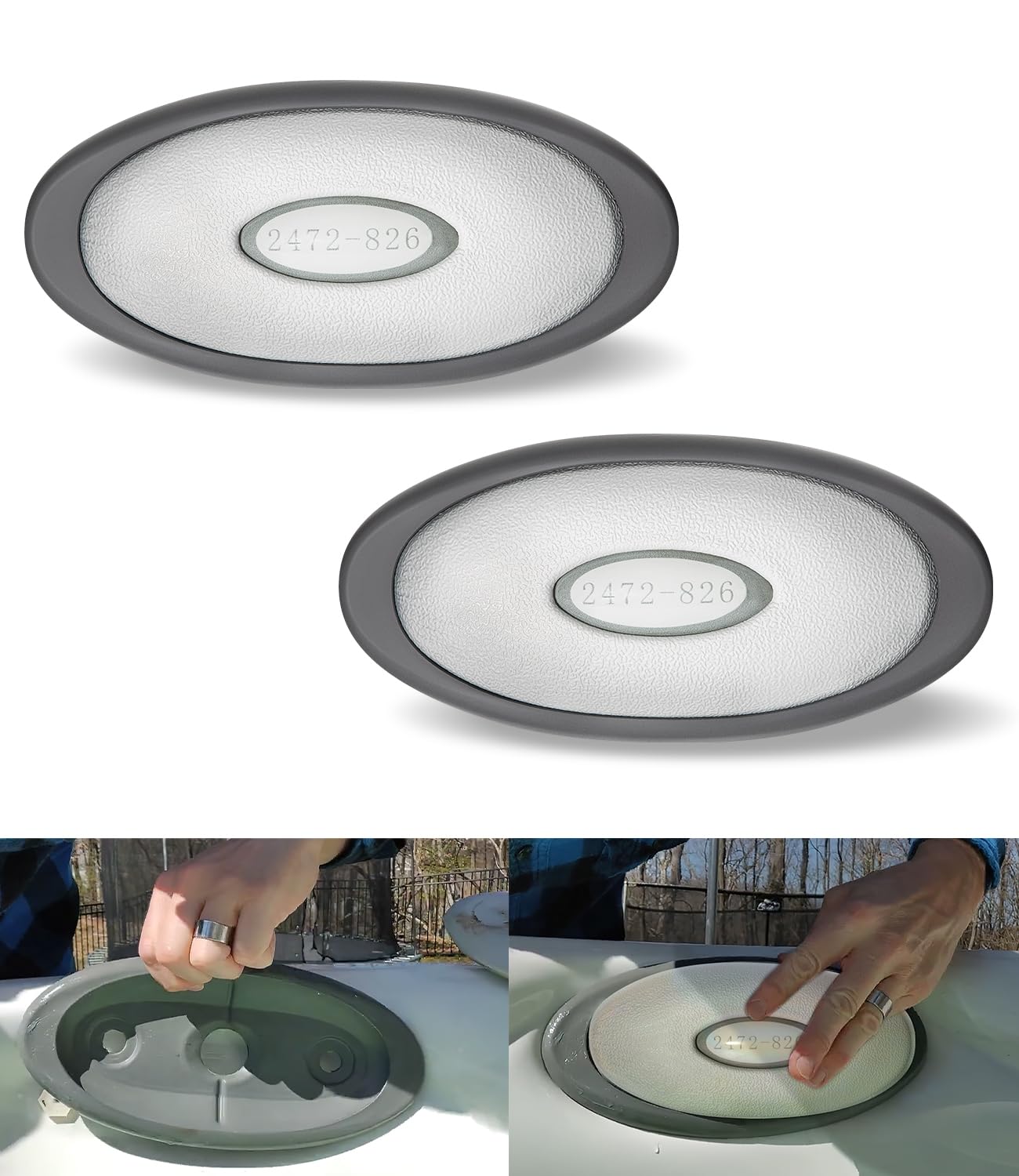 4PCS 2472-826 Oval Pillow Insert (2455-104) + Back Mount (2455-105) Replacement for Jacuzzi J-300 Series 2007+ Pillow Headrest