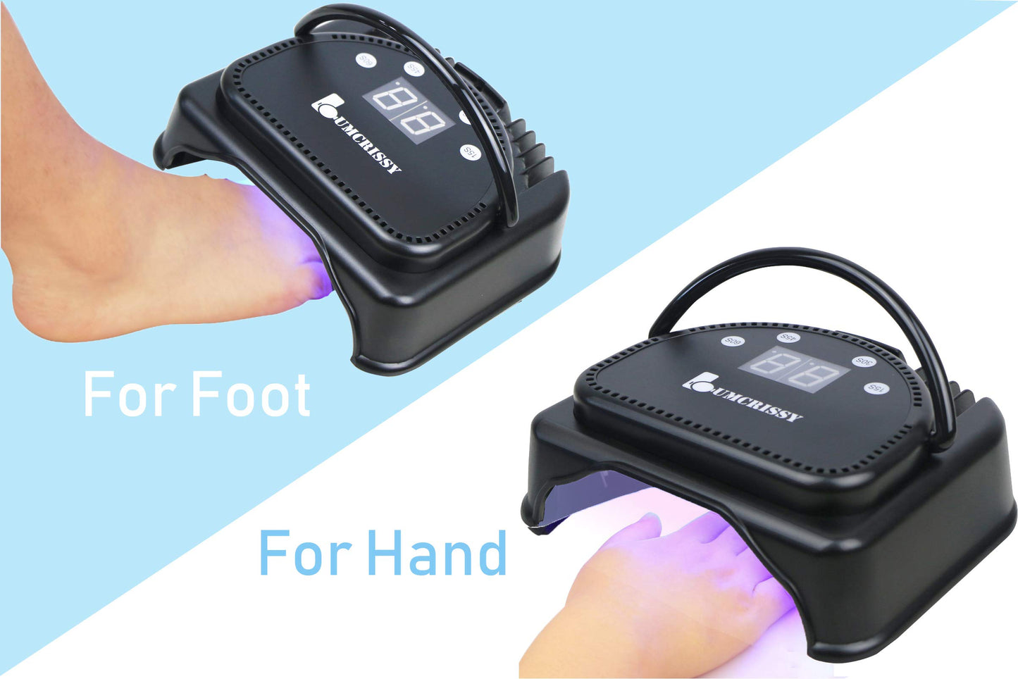 64W LED Nail Dryer-Lumcrissy Professional Quikly Dry LED Nail Curing Lamp for UV LED Gel Nail Polish nail tool Salon Tool With Lifting Handle Touch Sensor LCD Screen With a Nail Nipper(Black)