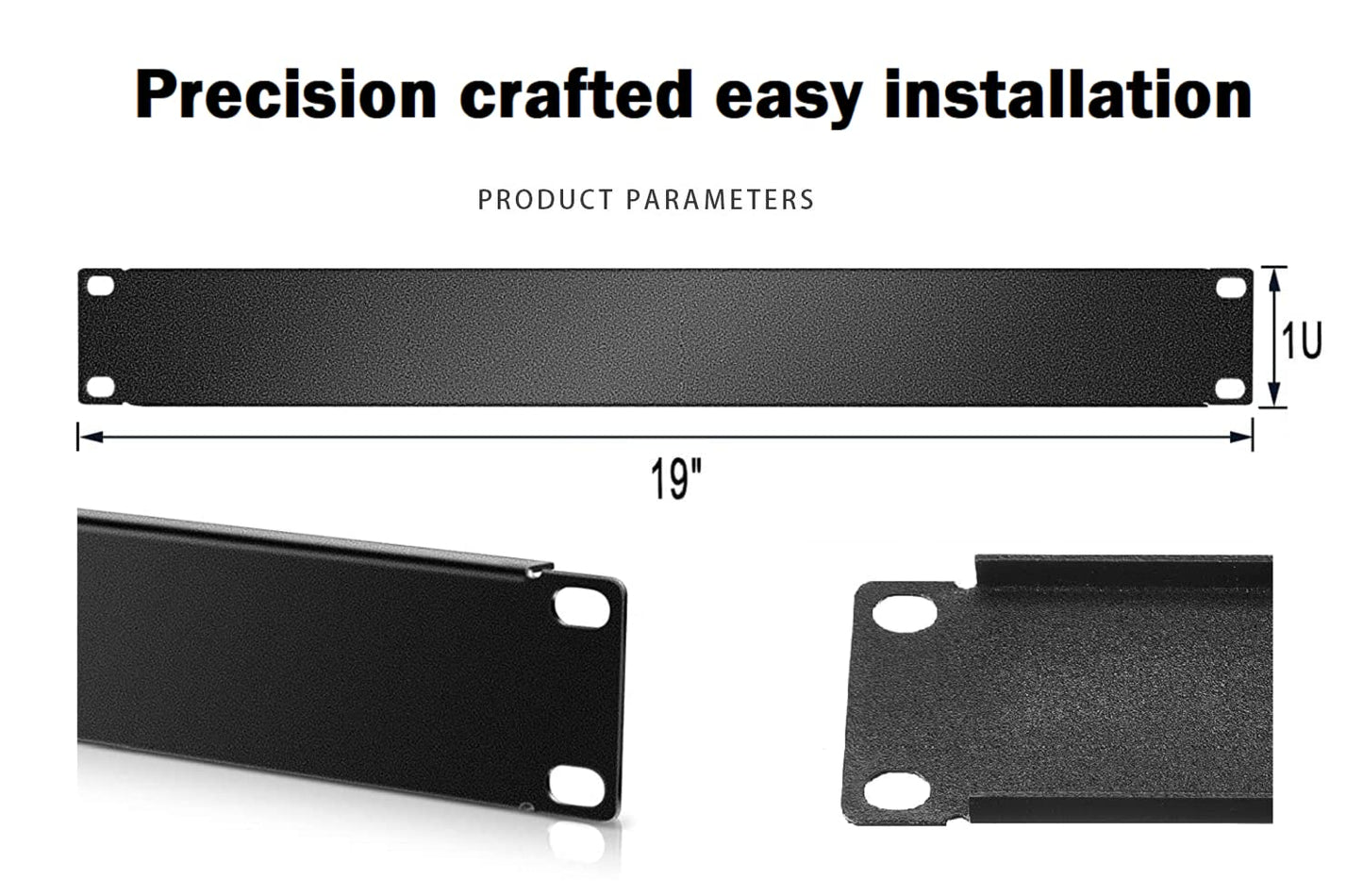 4 Pack Network Blank Plate Server Rack Panel-Metal 1U Vented Filler Mount Panel Spacer and Cage Nut for 19" Network IT Server Rack or Cabinet Enclosure,Black.