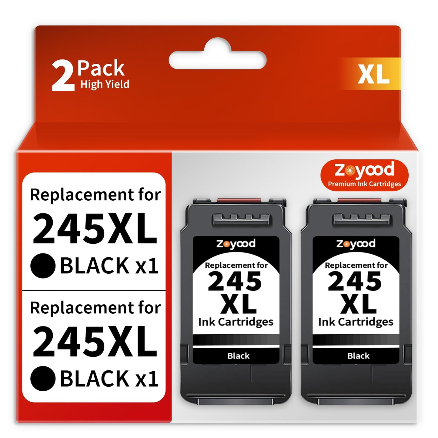 Zoyood Remanufactured Canon 245XL 246XL Ink Cartridge Replacement for Canon PG-245XL CL-246XL Ink cartridges Compatible with Pixma MG3029 TR4522 TS3320 MX492 IP2820 TS302 Printer (1 Black, 1 Color)