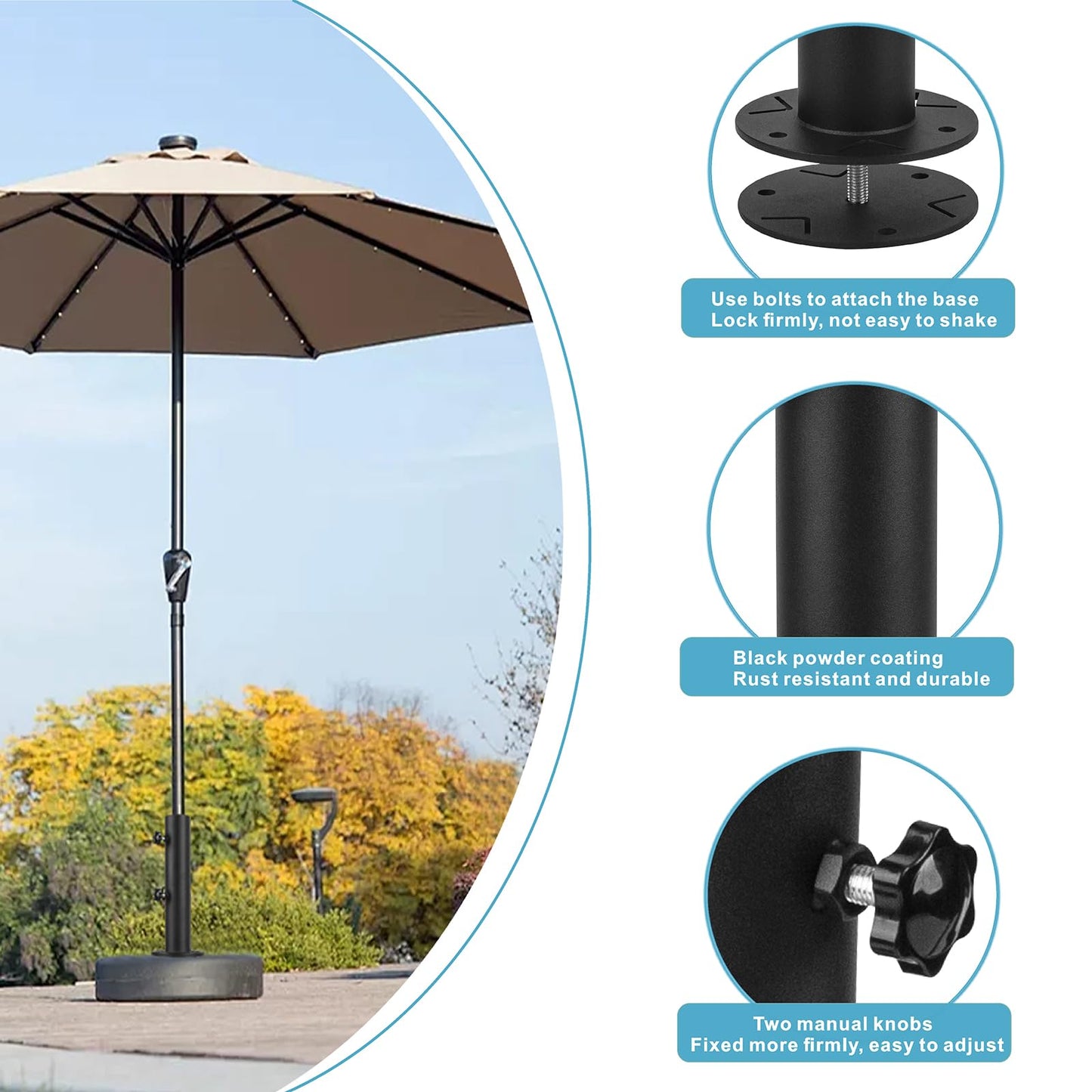 Wdwlbsm Granite Umbrella Stand Tube Outdoor, Stone Umbrella Tube Base for Outside Universal Umbrella Base Tube Replacement for Granite Boards,Cement Boards,Marble Slab,Table Umbrella Tube Bracket