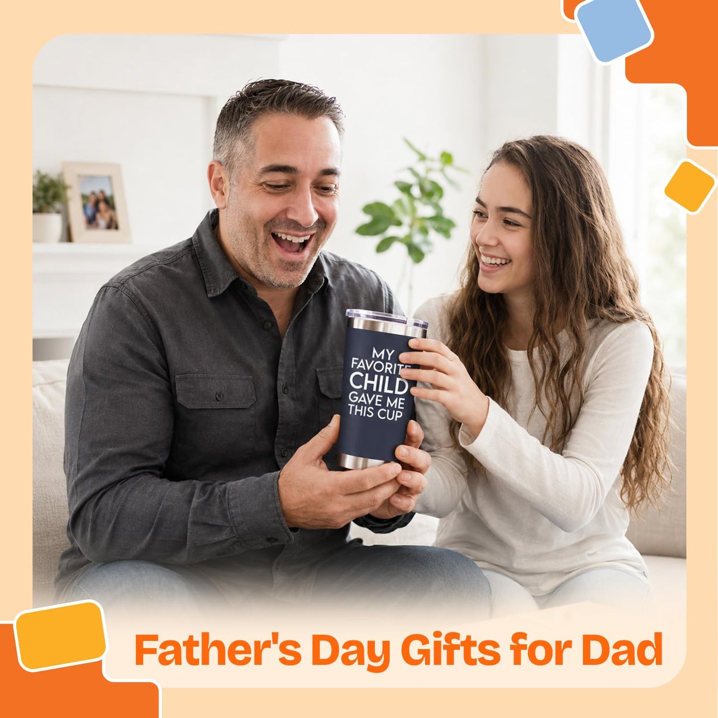 NewEleven Birthday Gift for Dad - Birthday Gifts for Dad from Daughter, Son, Kids - Husband Gift - Birthday Present Ideas for Father, New Papa, Bonus Father from Daughter, Son - 20 Oz Tumbler