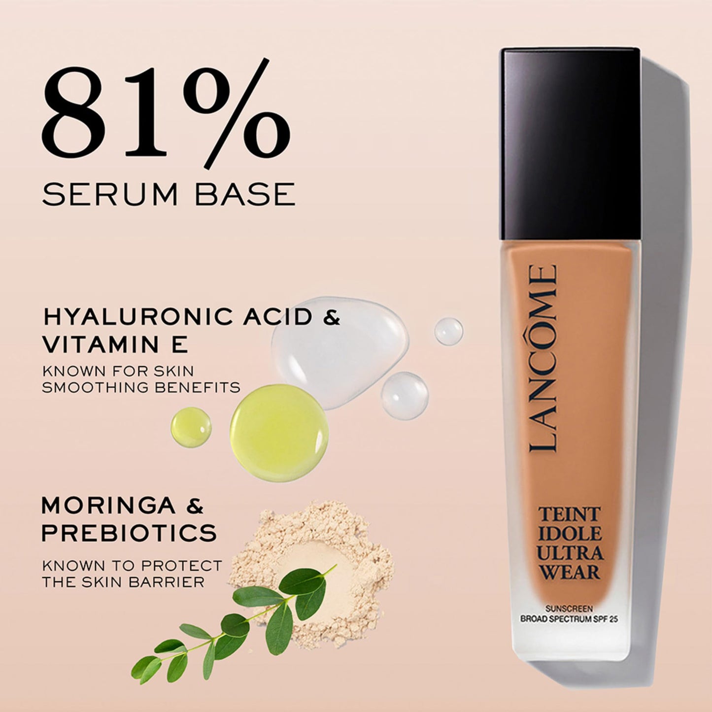 Lancôme Teint Idole Ultra Wear Buildable Full Coverage Foundation - Longwearing & Waterproof - Natural Matte Finish - 220C