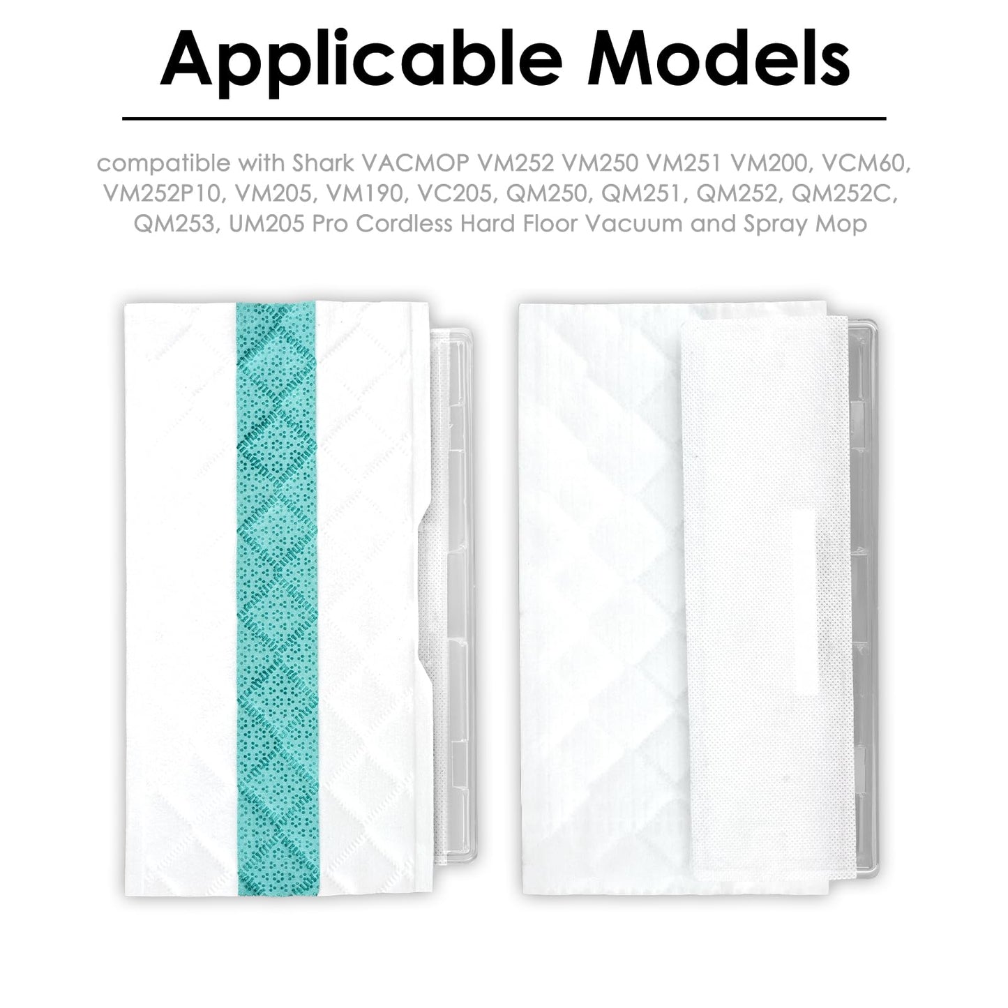 (20 Pieces) Disposable Mop Pad Refills Compatible with Shark VACMOP, Multi-Surface Mop Pads for Shark Vacmop Pro VM252, VM250, VM200, VM251, VM205, VM190, QM250, QM251, QM252, QM253, UM205, VCM60, VC205