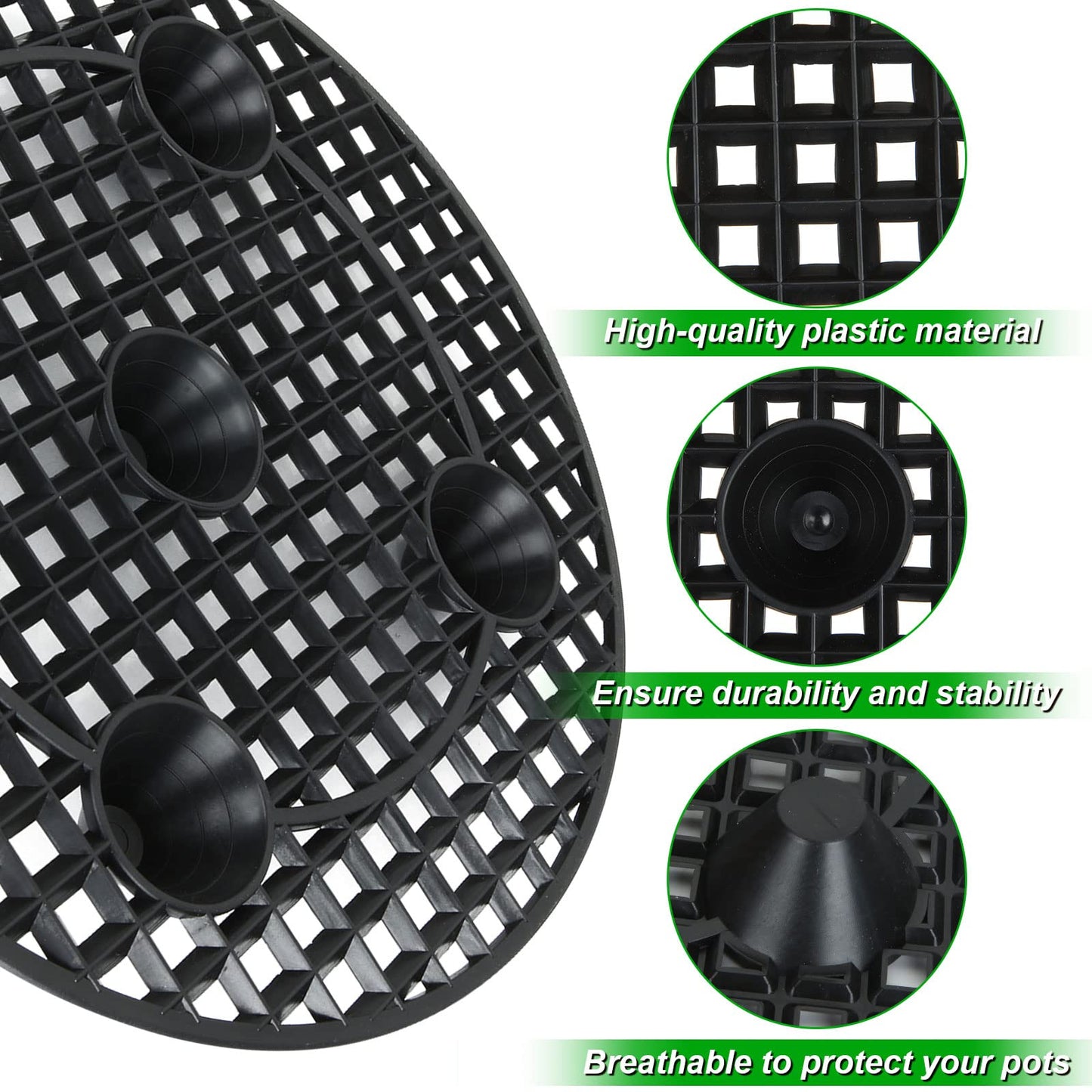 12 PCS Plant Risers for Inside Pots - 12 Inch Plastic Plant Stand Pot Elevator - Plant Lifter Deck Protectors for Pots, flower, Indoor and Outdoor Use