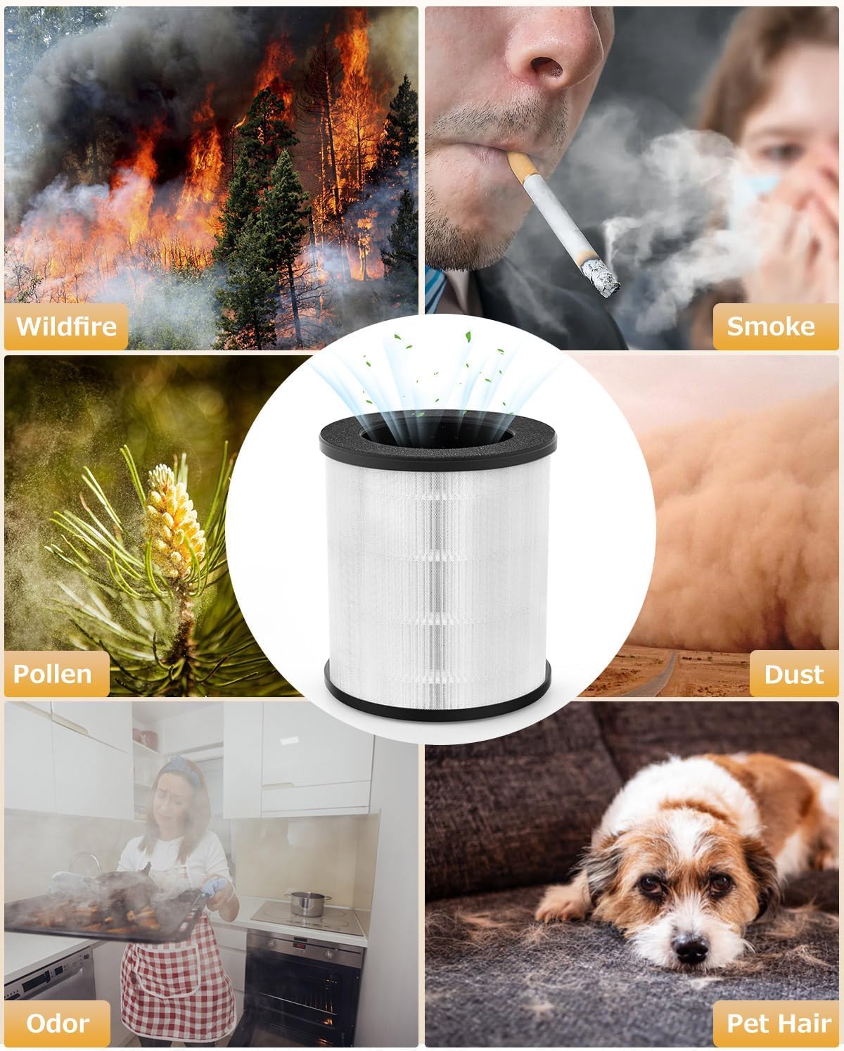 Air Purifier B-D02U Replacement Filter, VEWIOR H13 True HEPA Air Cleaner Filter (Special for B-D02U Air Purifier)