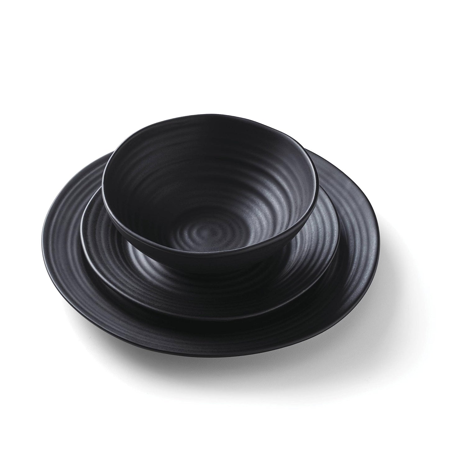 Oneida 895938 Ridge Black 12 Piece Dinnerware Set