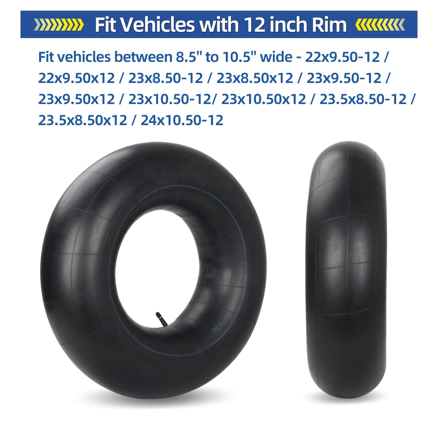 GICOOL 23x10.5/9.5/8.5-12 Butyl Inner Tubes, 2 Pack with TR13 Valve Stem, Heavy-Duty Mower Tractor Inner Tubes, Replacement Tubes for John Deere Garden Tractor, Lawn Tractor, Riding Mower, MTD Rider