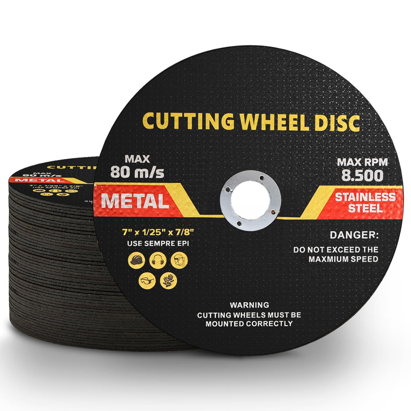 NORJIN Cut Off Wheel for Metal & Stainless Steel, Angle Grinder Cutting Wheel Flat Disc (7 Inch 50 Pack)