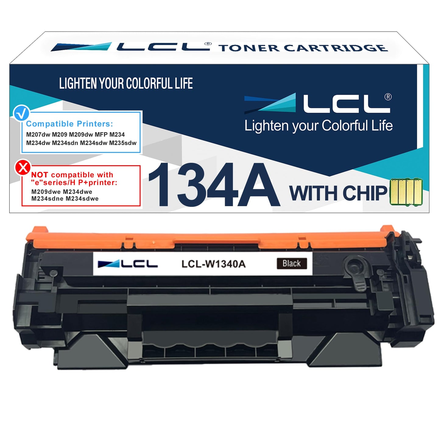 with Chip LCL 134A Black Toner Cartridge Replacement for HP 134A W1340A 134X W1340X Replacement for HP LaserJet M207dw M209 M209dw MFP M234 M234dw M234sdn M234sdw M235sdw (1-Pack)