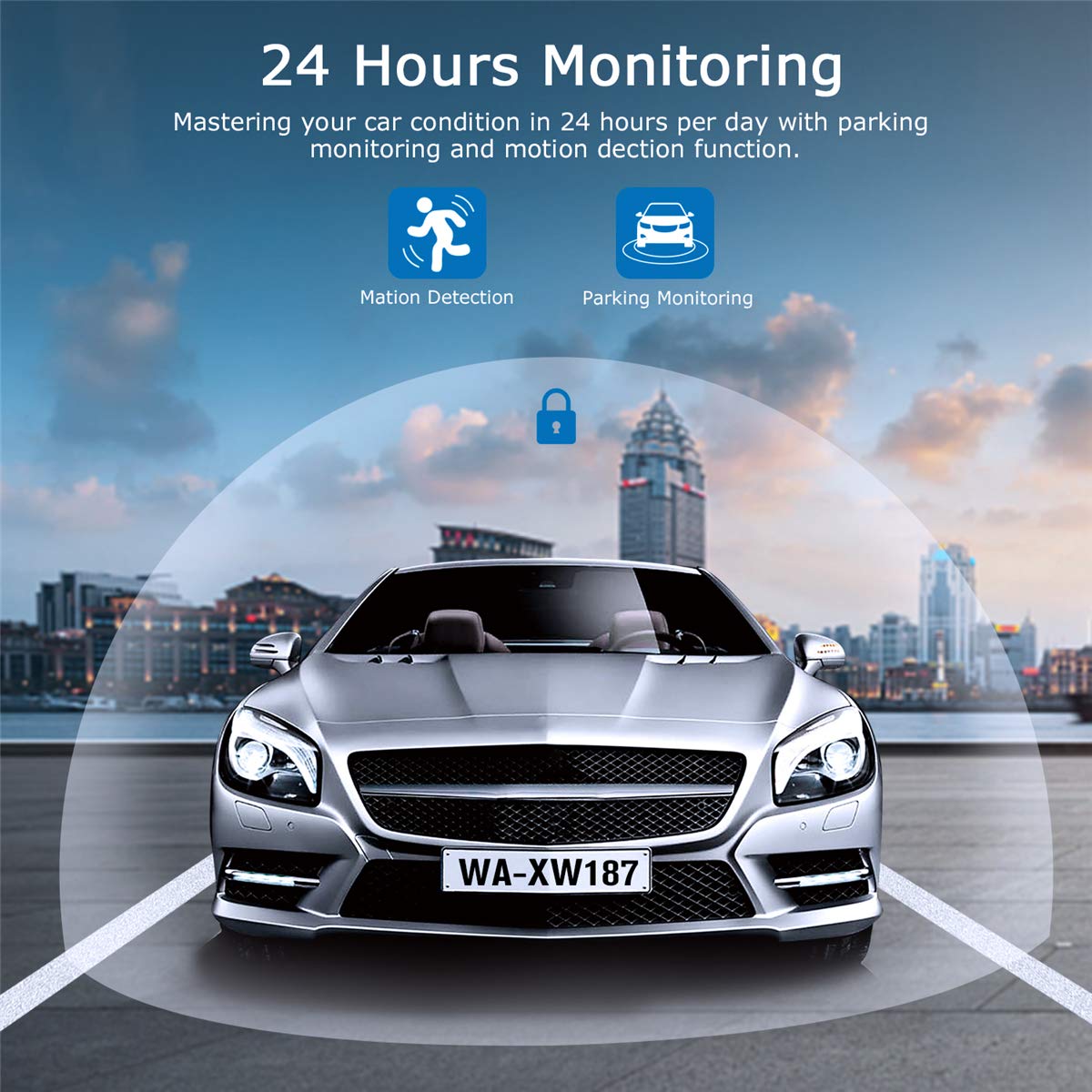 ORSKEY Dash Cam 1080P Full HD Car DVR Dashboard Camera Video Recorder in Car Camera Dashcam for Cars 170 Wide Angle WDR with 3.0" LCD Display Night Vision G-Sensor