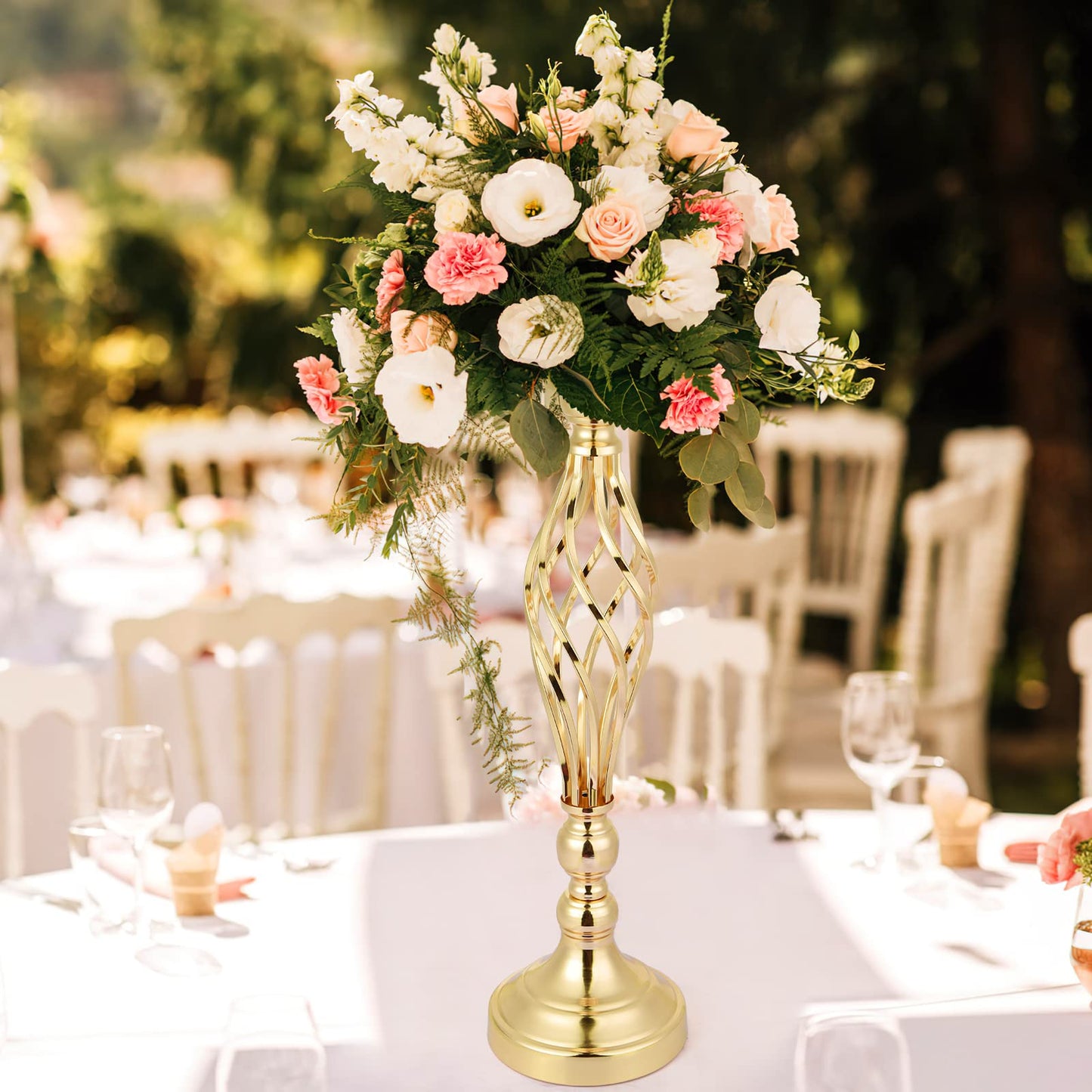 10 PCS Gold Flower Stand Centerpiece, Wedding Table Gold Flower Stand Vases Centerpiece Decorations for Wedding, Birthday Party and Other Holiday Event