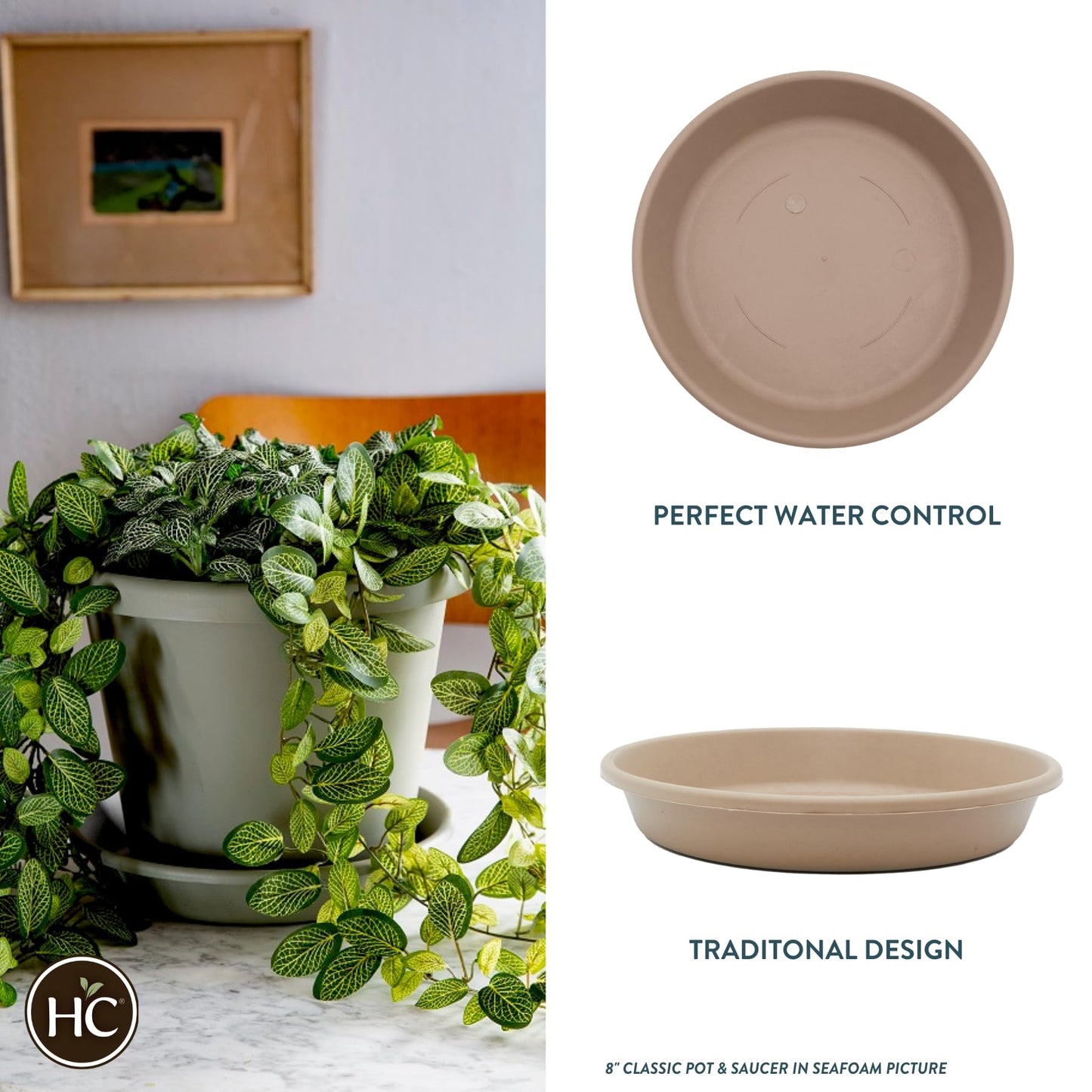 Akro-Mils SLI17000A34 Deep Saucer for Classic Pot, Sandstone, 16-Inch