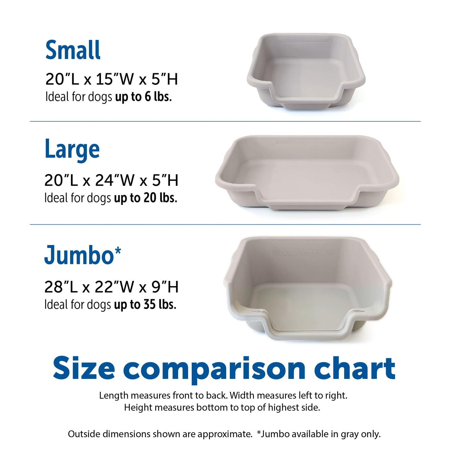 PuppyGoHere Dog Litter Pan by Indoor Training System-Large, Gray