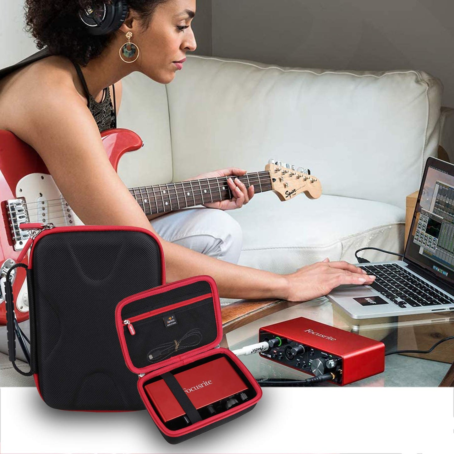 Aproca Portable Storage Case, for Focusrite Scarlett 2i2 4th Gen USB Audio Interface and Accessories (Case Only)