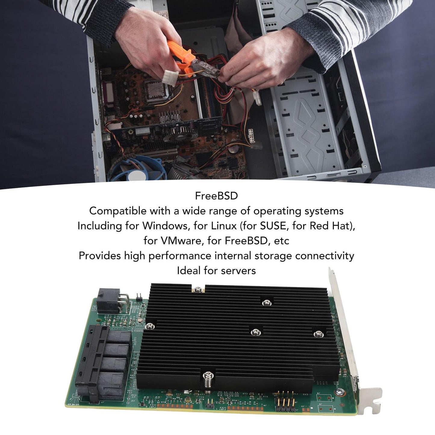 LSI SAS 9300 16I HBA Card, 12Gbps SATA SAS Port HBA Host Bus Adapter Card for for Linux for VMware for Freebsd