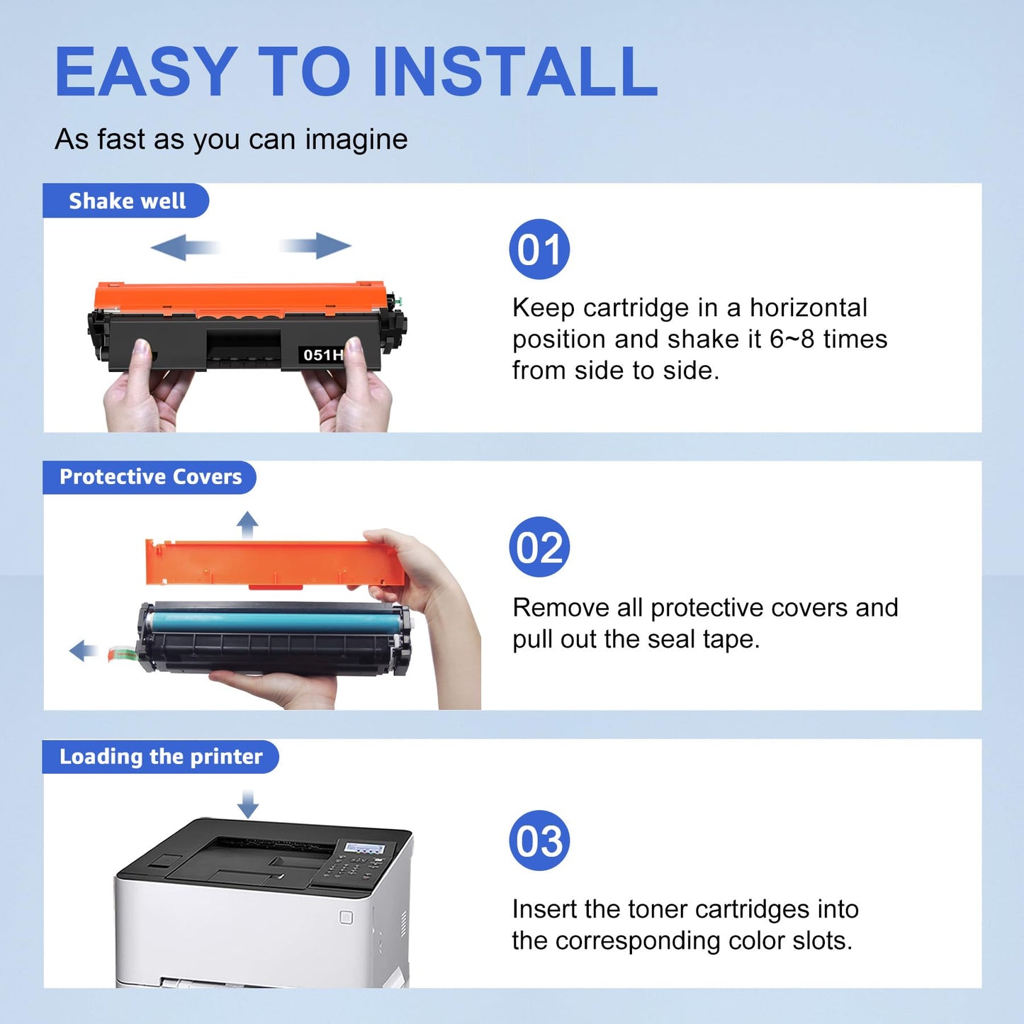 051H Toner Cartridge Replacement for Canon 051H (2169C002) 051 H CRG-051 H Toner Cartridges Work with Canon Imageclass MF264dw MF267dw LBP162dw MF269dw MF266dn LBP161dn LBP1692dwkg(2 Black)