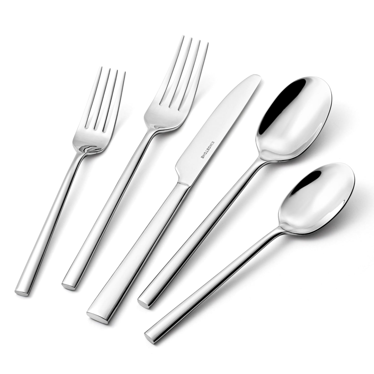 KINGSTONE Silverware Set, 30-Piece Forged Flatware Set Cutlery Set Premium Stainless Steel, Service for 6, for Home, Wedding, Party, Mirror Polished and Dishwasher Safe