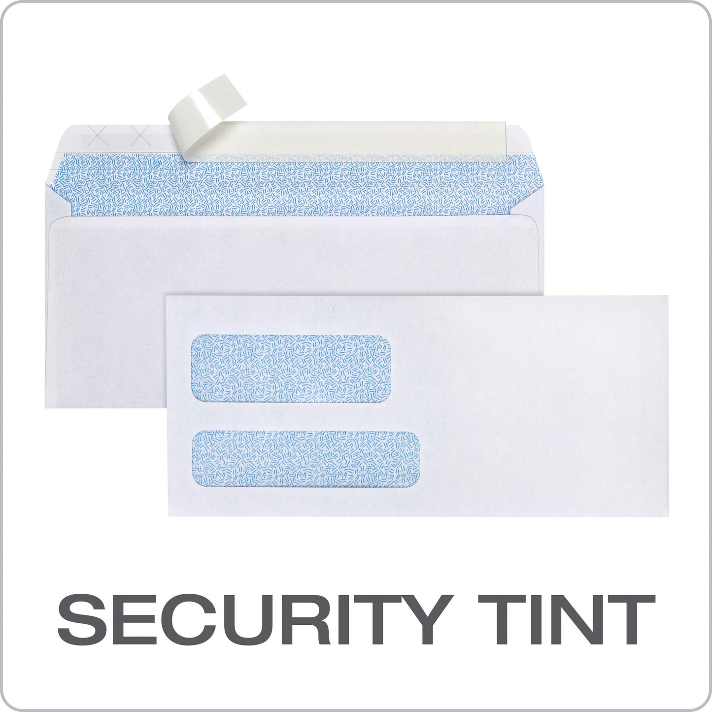 Columbian Envelopes, #9 Double Window Security, 500 Per Box, SimplySafe Tamper Evident, Pull Strip, Peel and Seal, White, 3-7/8" x 8-7/8" for Invoices and Statements