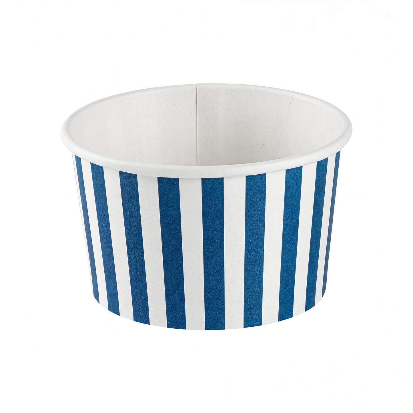 Coppetta 12 Ounce Dessert Cups, 50 Disposable Ice Cream Cups - Lids Sold Separately, Sturdy, Blue And White Paper FroYo Bowls, Striped, For Hot And Cold Foods, Perfect For Gelato - Restaurantware