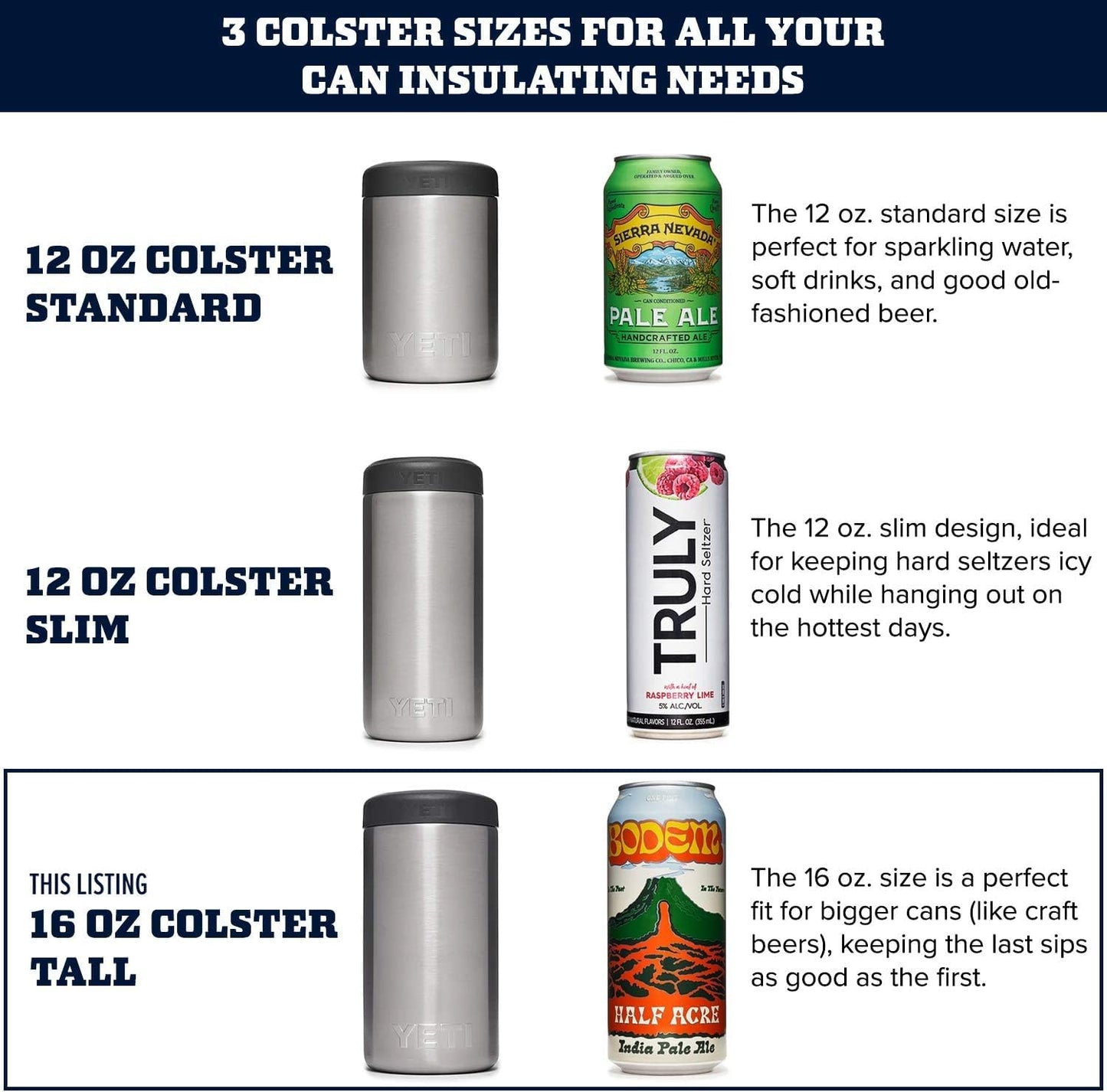YETI Rambler 16 oz. Colster Tall Can Insulator for Tallboys & 16 oz. Cans, Venom