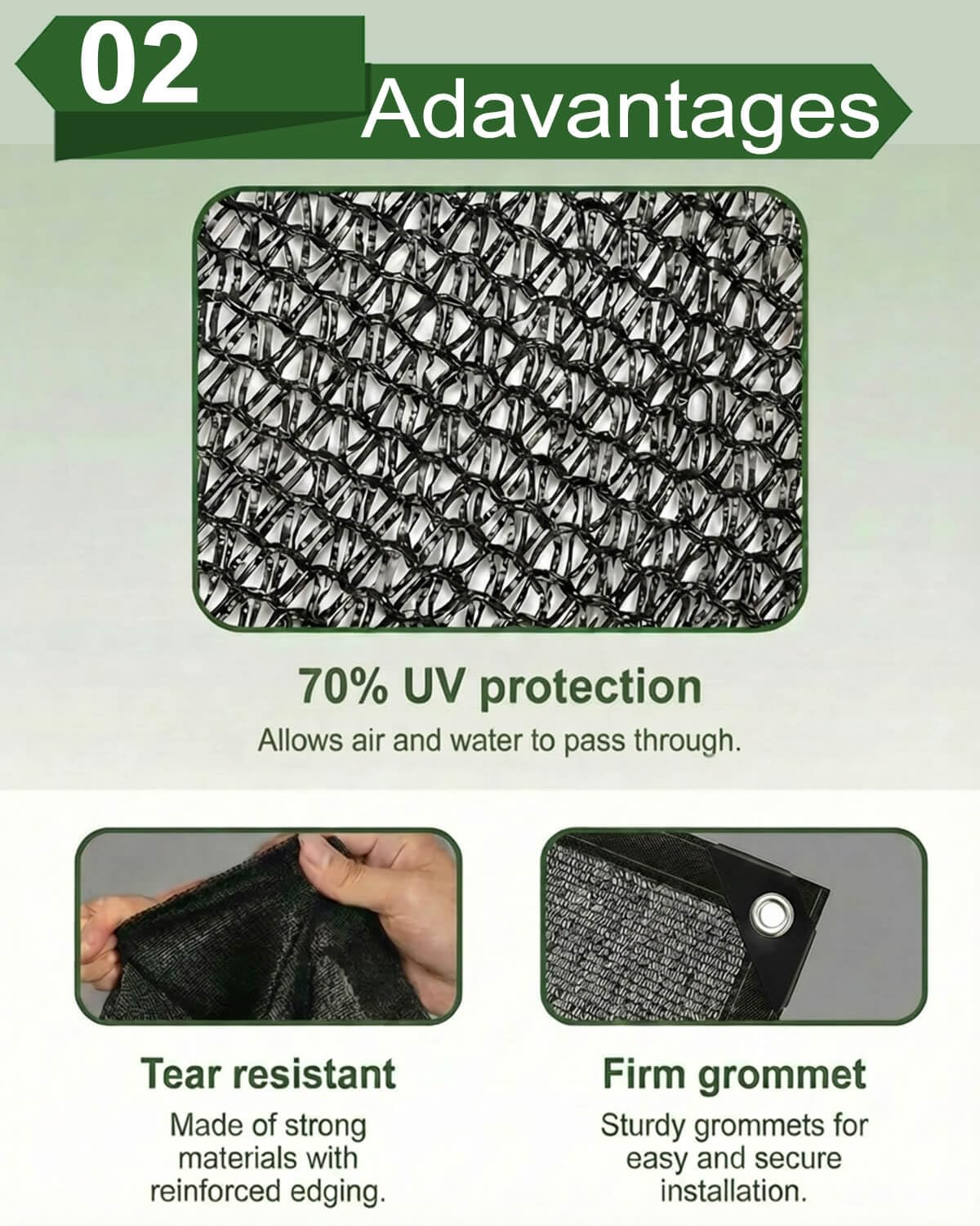 70% Sunblock Shade Cloth Net Black Resistant - 16x20 Ft Garden Shade Mesh for Plant Cover, Greenhouse, Chicken Coop, Kennels, Tomatoes Plants
