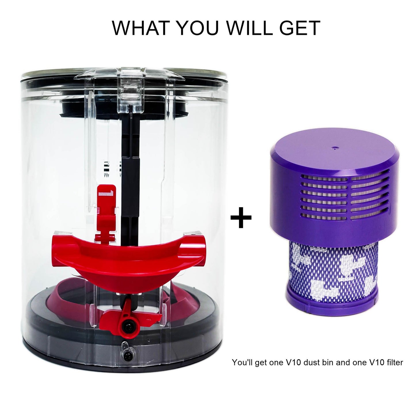 Youguobeier Dust Bin Compatiable with V10 SV12 Vacuum Cleaner, 5.79 Inch, With a Filter, Part No. 969509-01 (5.79 Inch)
