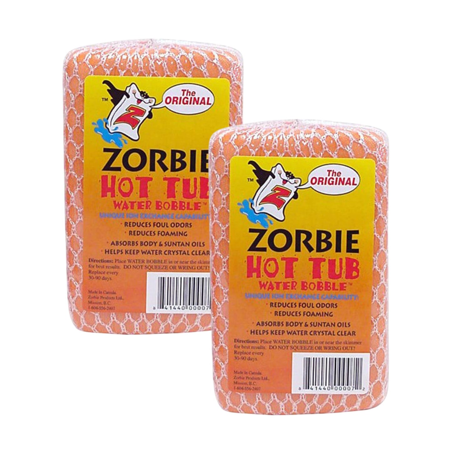 Water Bobble Hot Tub Oil Scum Absorber - Scum Absorbing Sponge for Spas and Hot Tubs - Naturally Cleaner Water with Spa Sponges for Hot Tubs - Orange Floating Bobble with String- 2 Pack