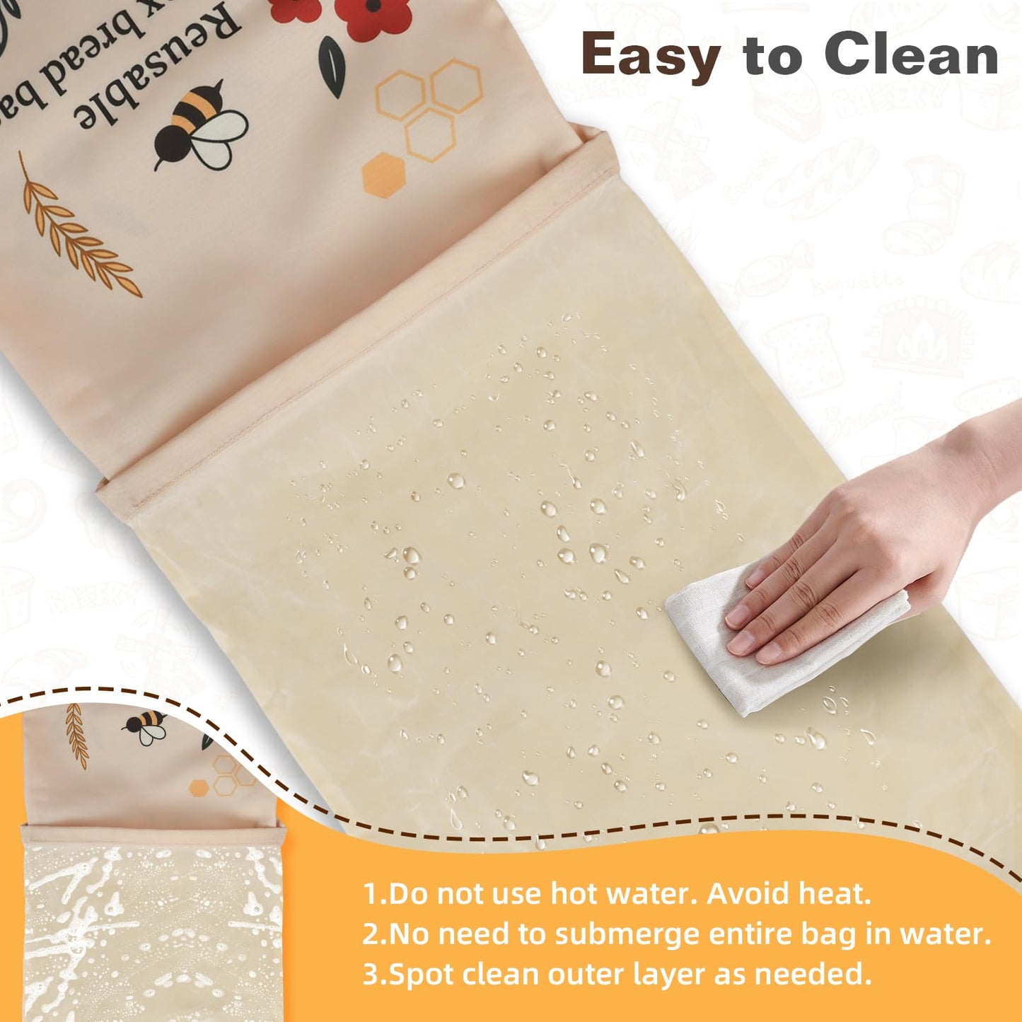 2 Pack XL Reusable Beeswax Bread Bags for Homemade Bread, Sourdough Bread Baking Supplies, Sourdough Bread Bags for Bread Storage Keep Sourdough Fresh, Freezer-Safe, Eco-Friendly