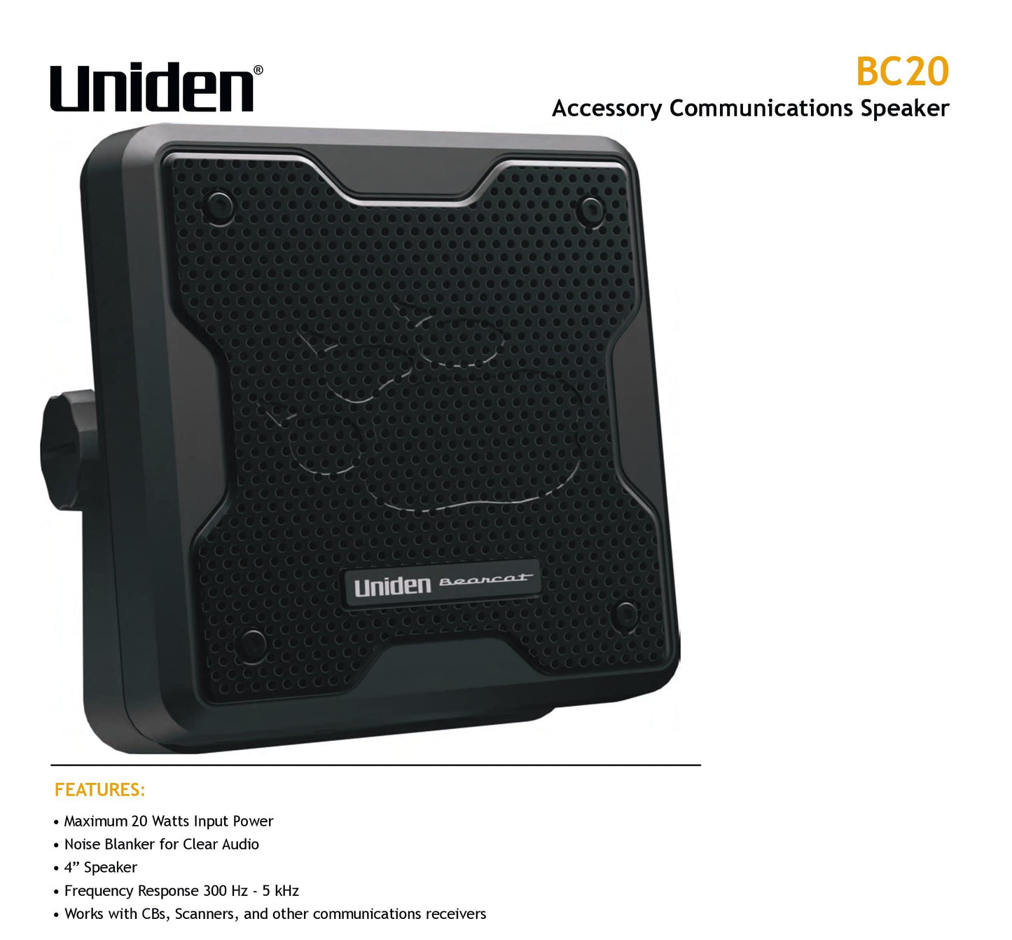 Uniden Communications Speaker (BC20)