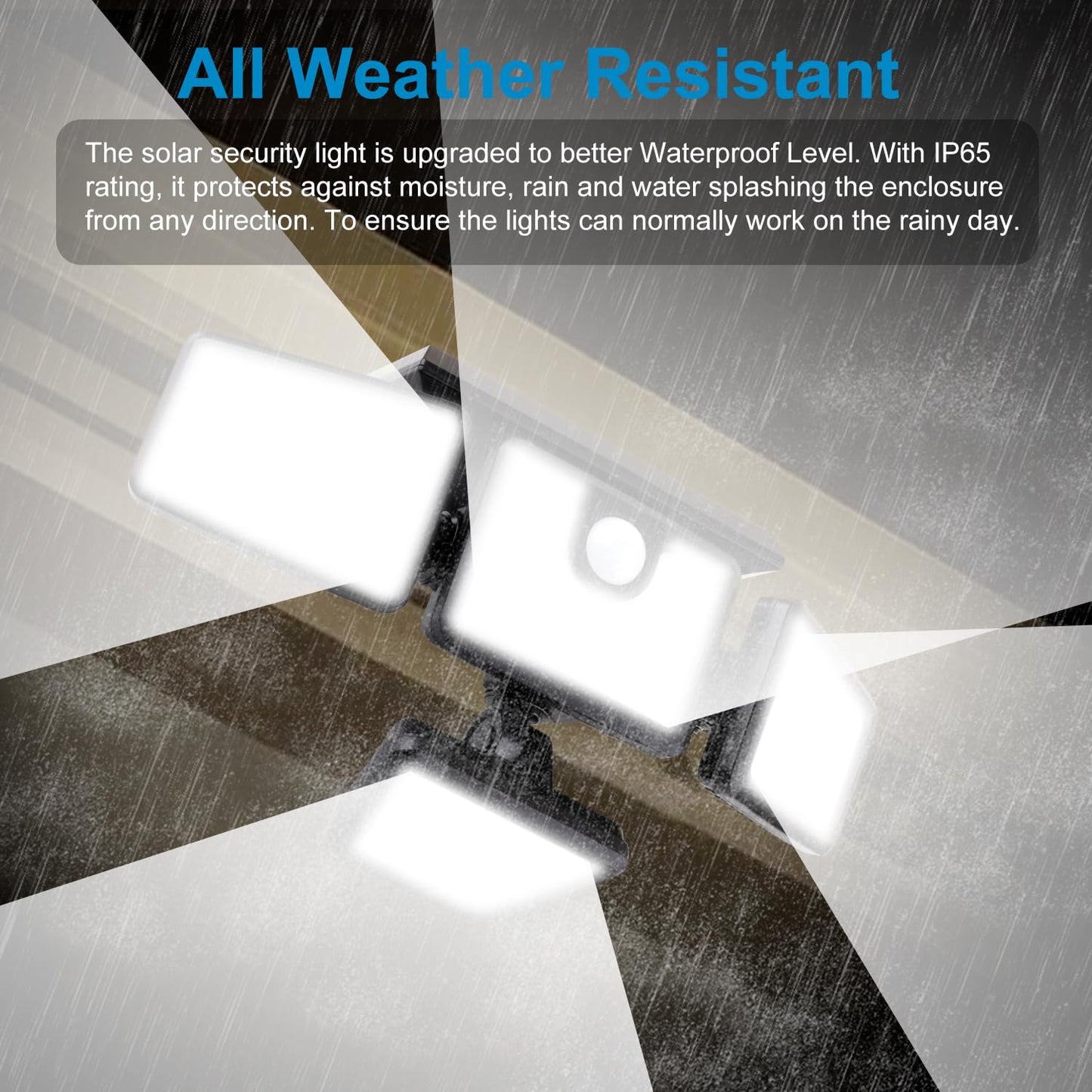 AmeriTop Solar Lights Outdoor, 2 Pack 392 LED High Brightness Cordless Solar Motion Sensor Lights; 4 Adjustable Heads, 320°Wide Angle Illumination, IP65 Waterproof, Security LED Flood Light(Daylight)