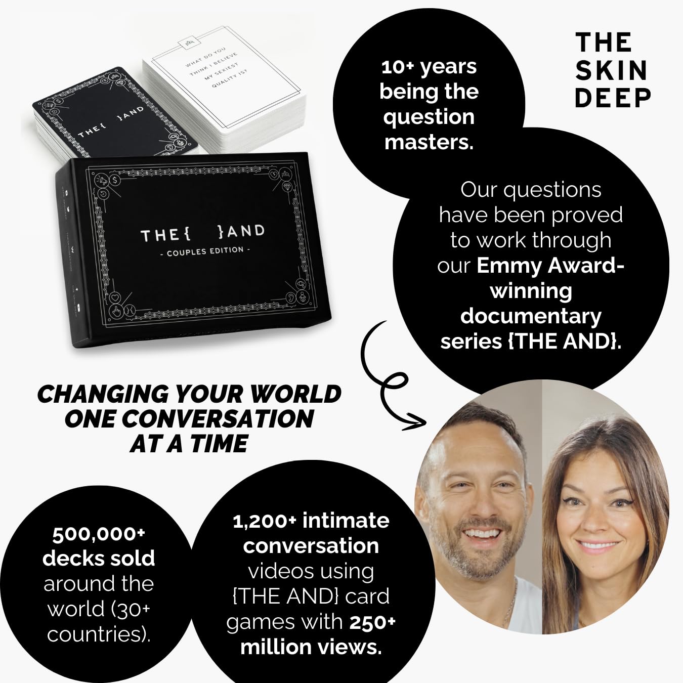 (The and) Couples Edition - 199 Meaningful Conversation Cards for Couples - Questions to Deepen Connection & Build Relationships - Intimate & Romantic Card Game on Date Night by The Skin Deep