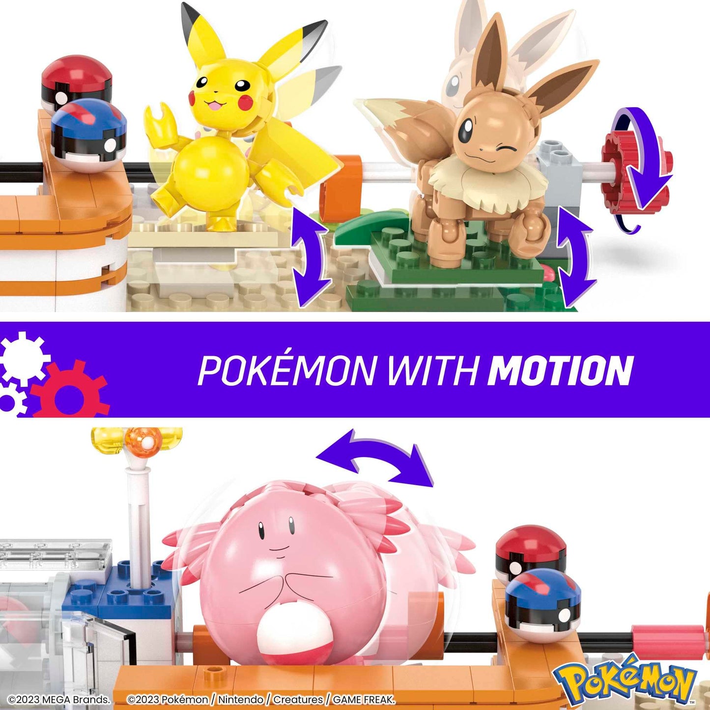 MEGA Pokemon Building Toys Set Forest Pokemon Center with 648 Pieces, 4 Poseable Characters, for Kids