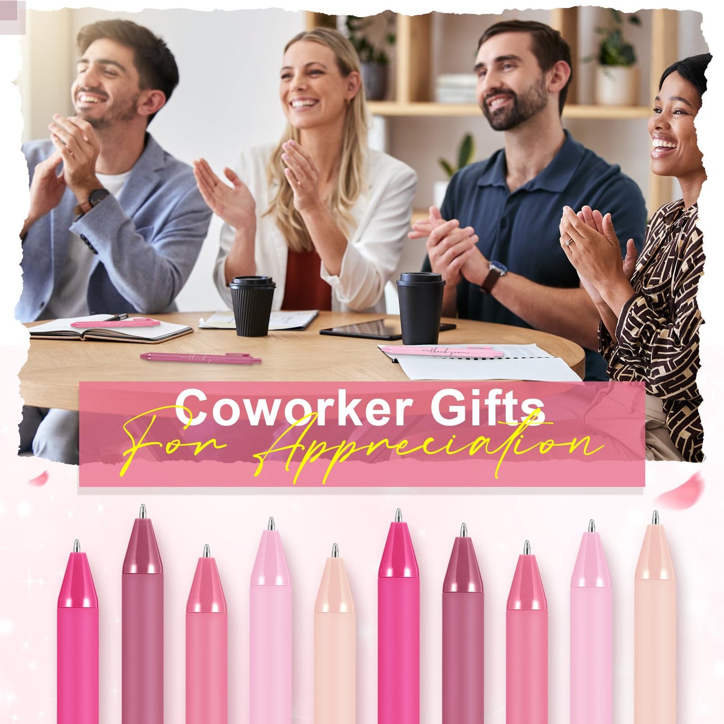 Dispowreath 200 Pcs Thank You Pens Bulk Pink Party Favors Pink Candy Bridal Shower Ballpoint Pen for Women Wedding Baby Shower Server Waitress Coworker Teacher Nurse Physician Medical Assistant Gifts