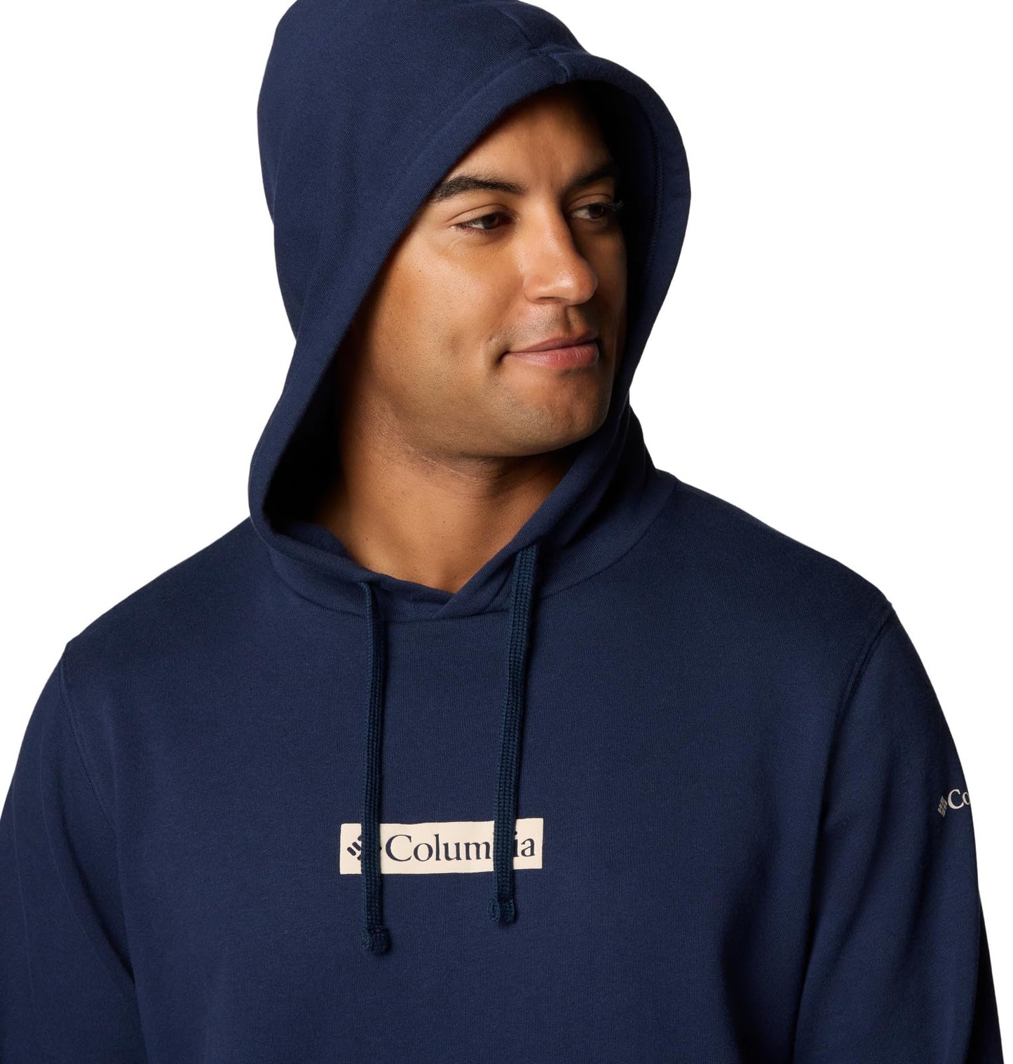 Columbia Men's Trek Hoodie, Collegiate Navy/Puff Box Gem Logo, Large