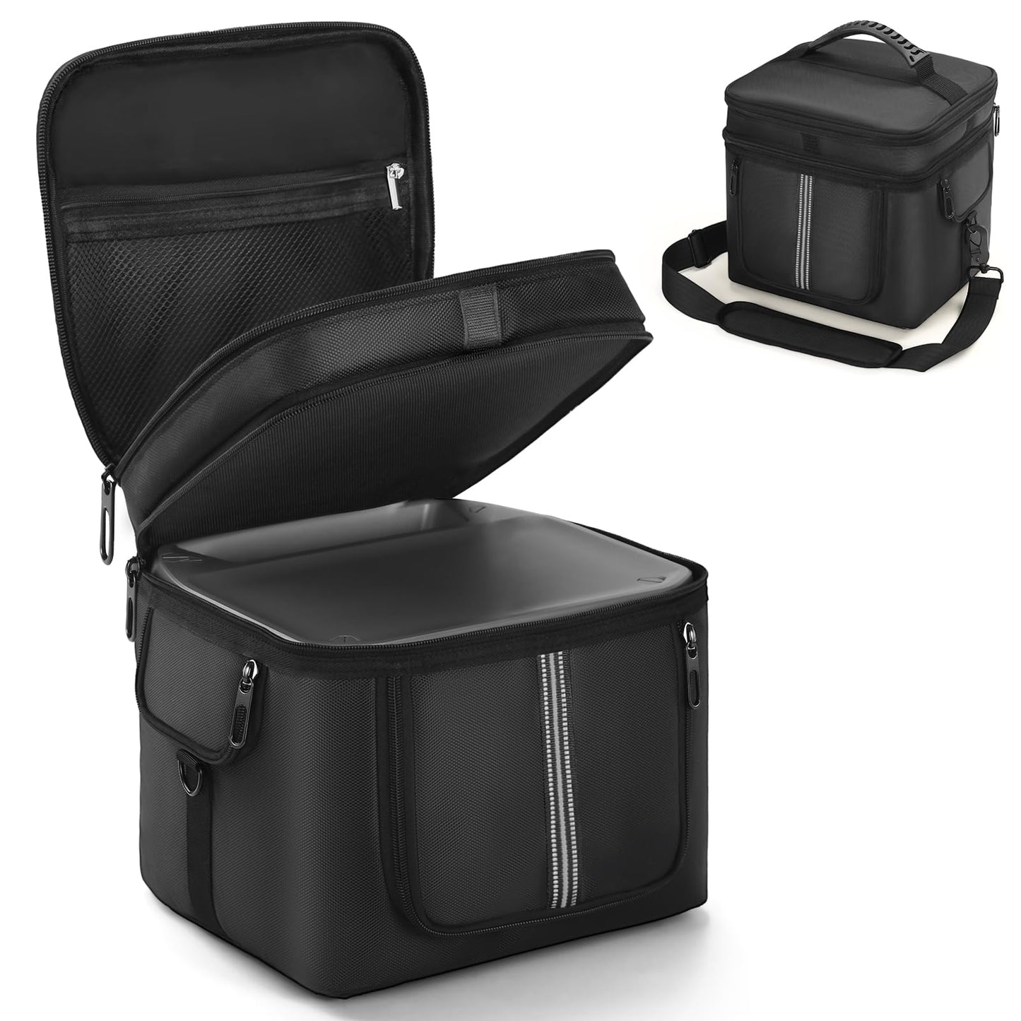 Carrying Case Compatible with ECOFLOW River 2 MAX Portable Power Station, Travel Storage Bag with Zipper Windows for Generator, Charging Cable and Accessories