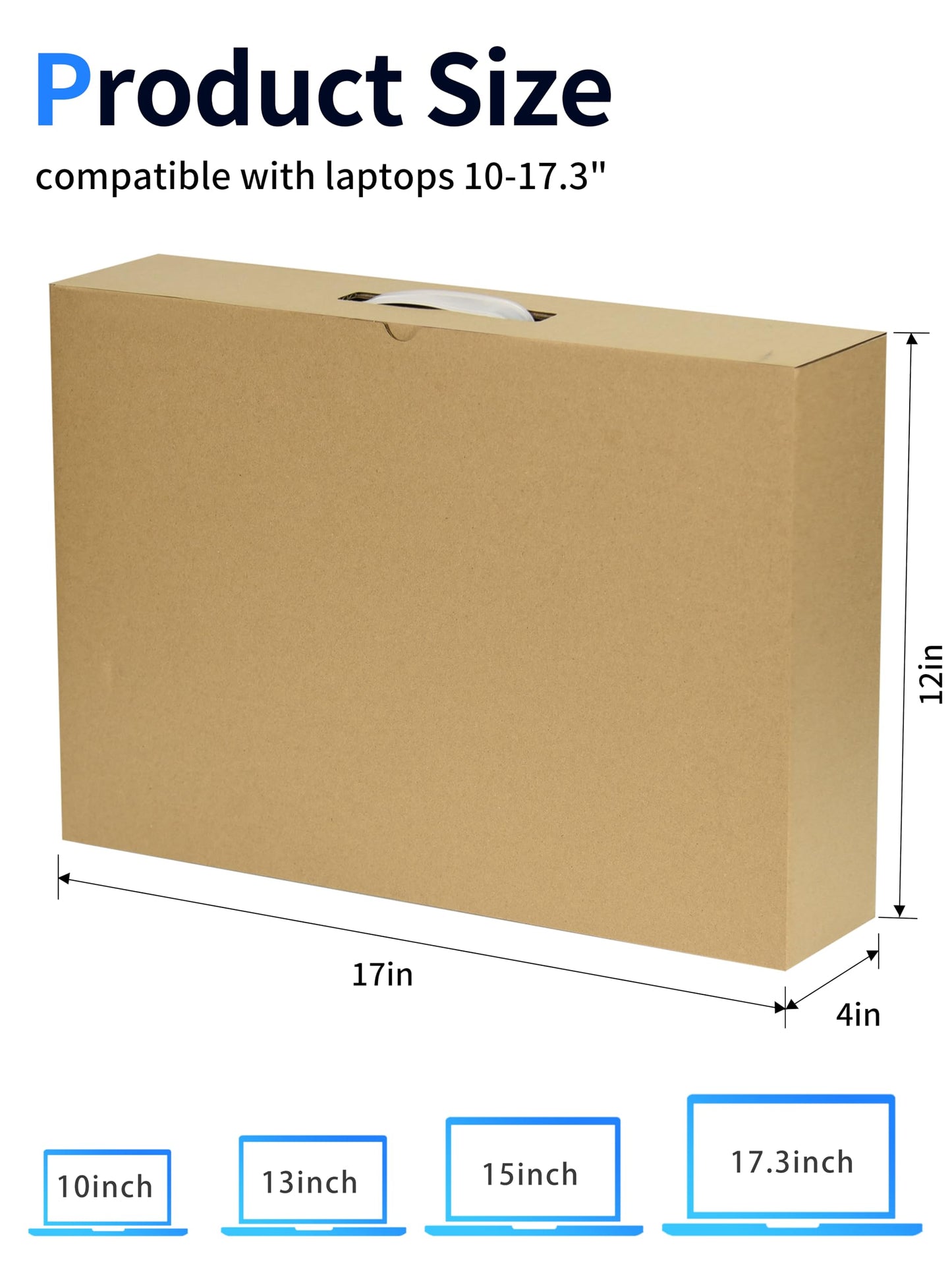 SOUNDANCE Laptop Shipping Box with Protection Foam, Brown Cardboard, Up to 17.3 Inches, 1 Pack