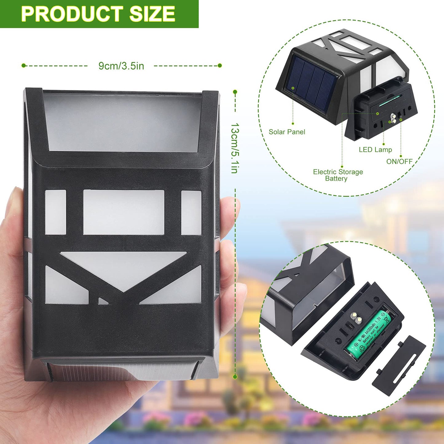 [Pack of 8] Solar Lights Outdoor, Derlights® Waterproof Solar Fence Light, Solar Wall Lights, Led Solar Post Lights for Garden Landscape Stair Porch Deck Yard Lawn