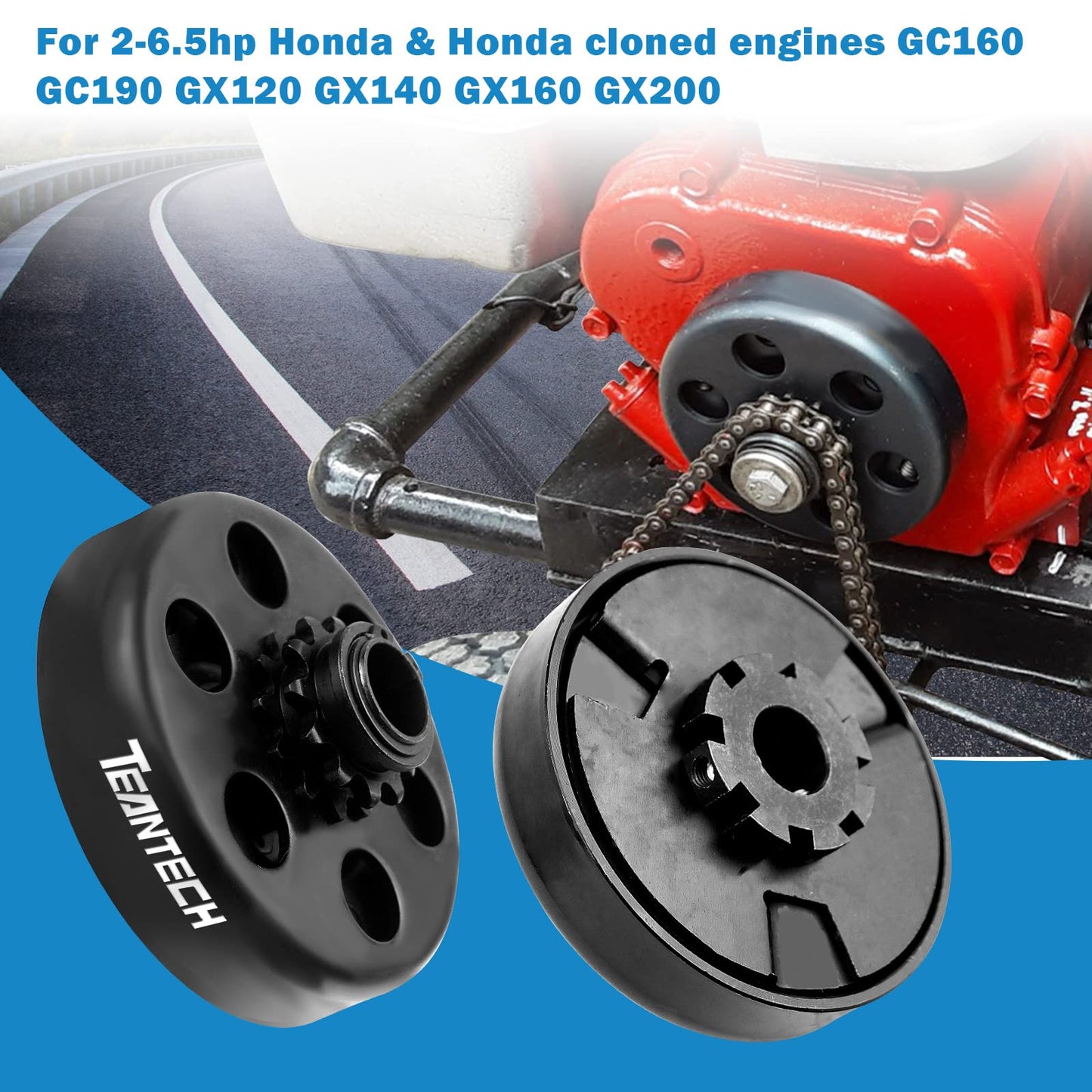 Go Kart Clutch 3/4" Bore 12T with #35 Chain Centrifugal Clutch and Chain for Go Kart Minibike Honda Kart Engines