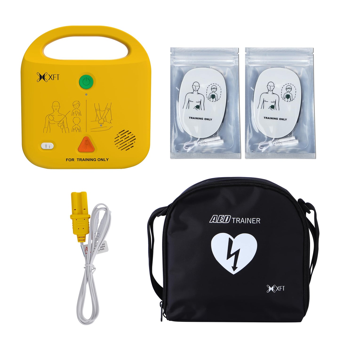 AED Trainer, XFT Portable AED Training Kit CPR Equipment Training Device Automatic External Defibrillator Simulator, for First Aid Trainee Beginner(XFT-120NB)