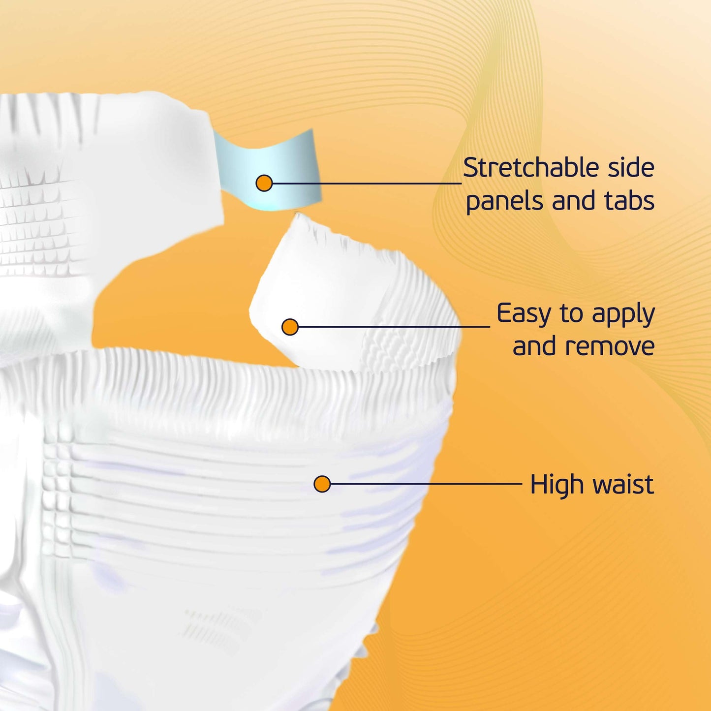 3XL Adult Diapers for Women and Men - Case of 32 Bariatric Disposable Briefs with Tabs and Stretchable Side Panels - Breathable with Max Absorbency