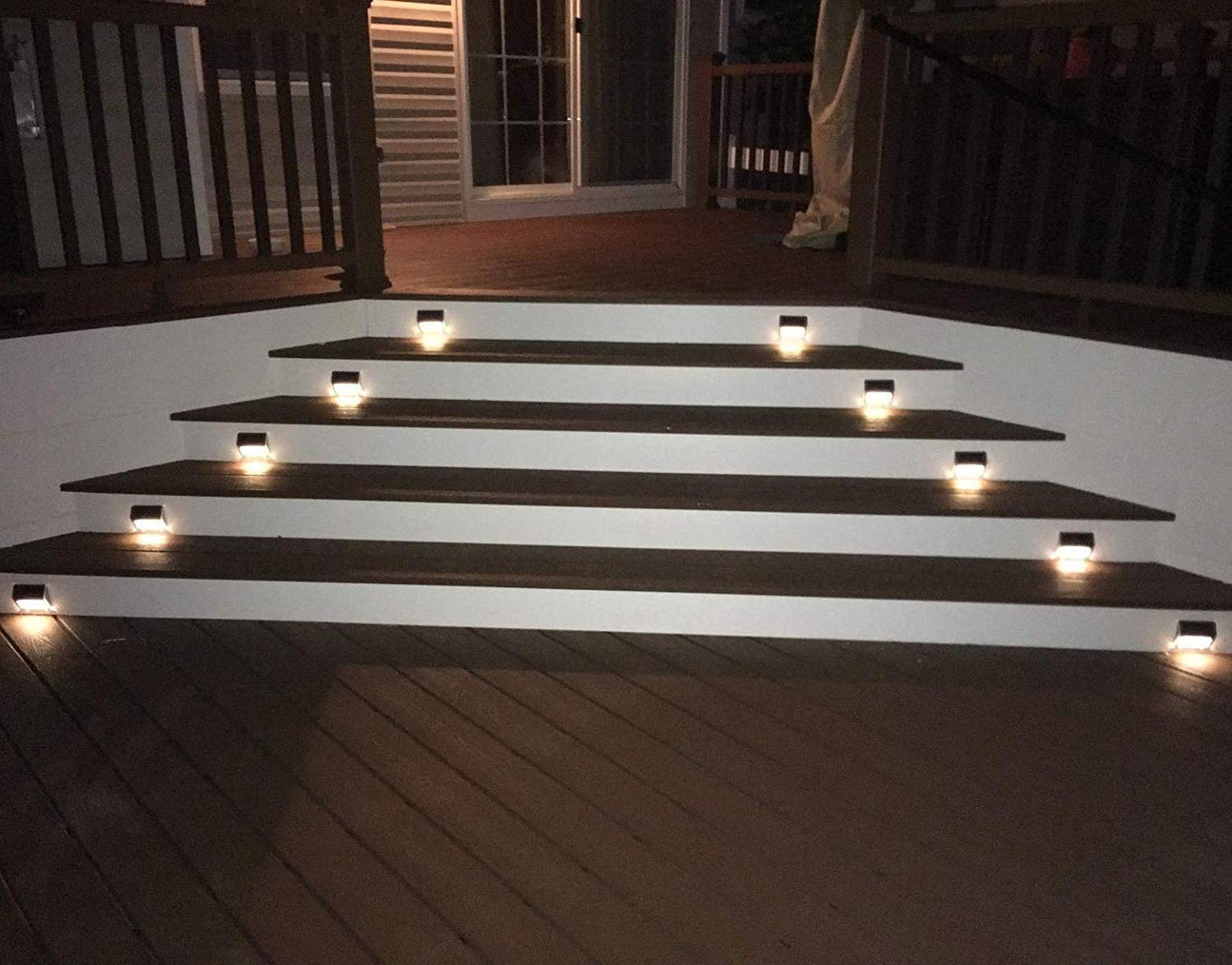 Lightess Solar Lights for Steps Deck Stair Outdoor Waterproof Stainless Steel LED Fence Light, 6 Pack, Warm White