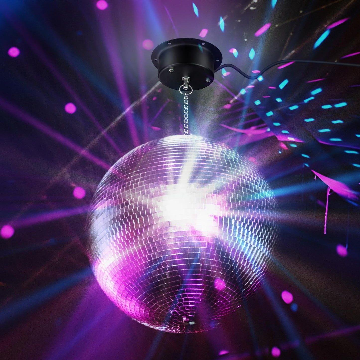 1 RPM Slow Speed Disco Ball Motor Heavy Duty Mirror Ball Electric Motor Rotator Supports 4'' - 12'' Balls for Dj Party Light Home Bands,Christmas Party