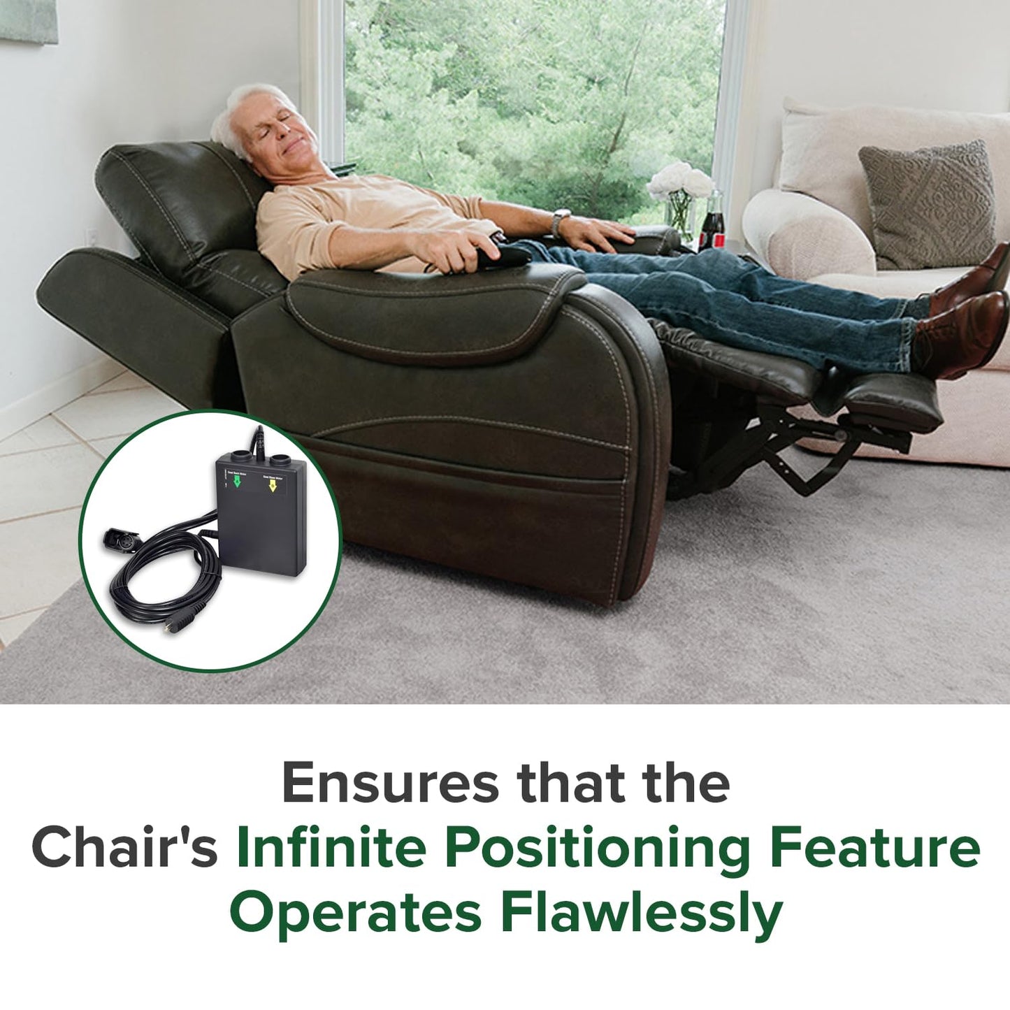 AlveyTech Infinite Position Motor Control Box for Pride Infinity Collection Lift Chairs - Replacement Parts for Pride Infinity LC-521 & LC-525 and Oasis LC-580 Power Recliner Lift Chair (ELE132831)