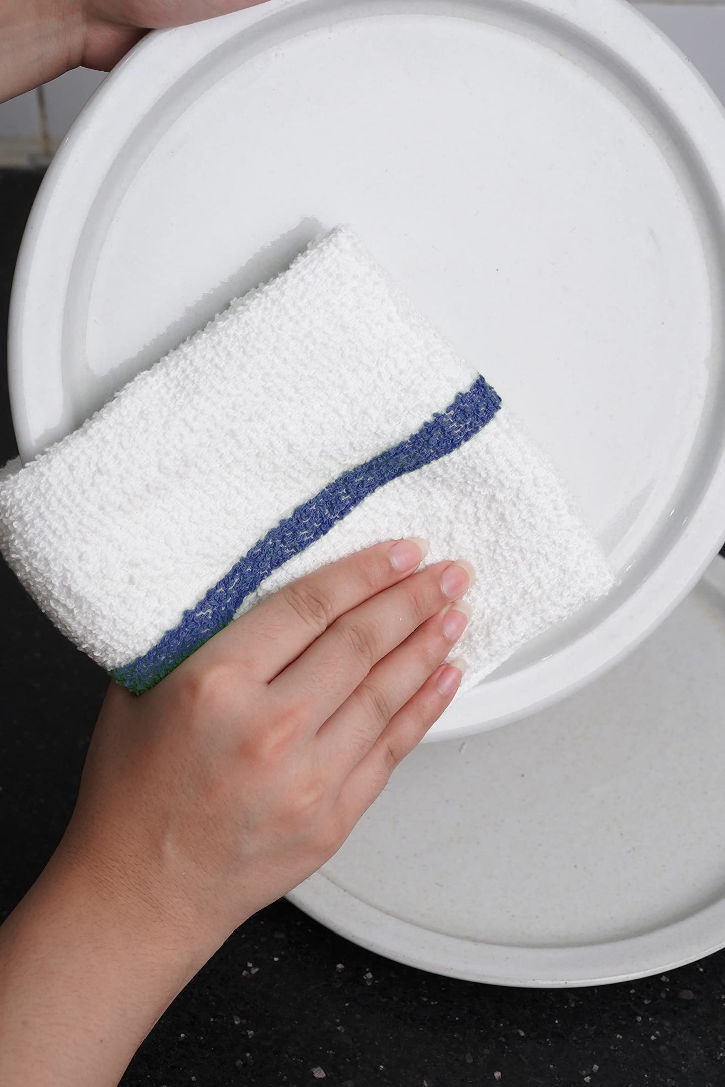 Avalon Towels Terry Bar Mop Towels (Value Pack of 60) Size 16"x19" – Absorbent and Durable, Multipurpose Towels, Cotton Cleaning Rags, Bar Towels, Restaurant Towels, Reusable Shop Rags (Blue)
