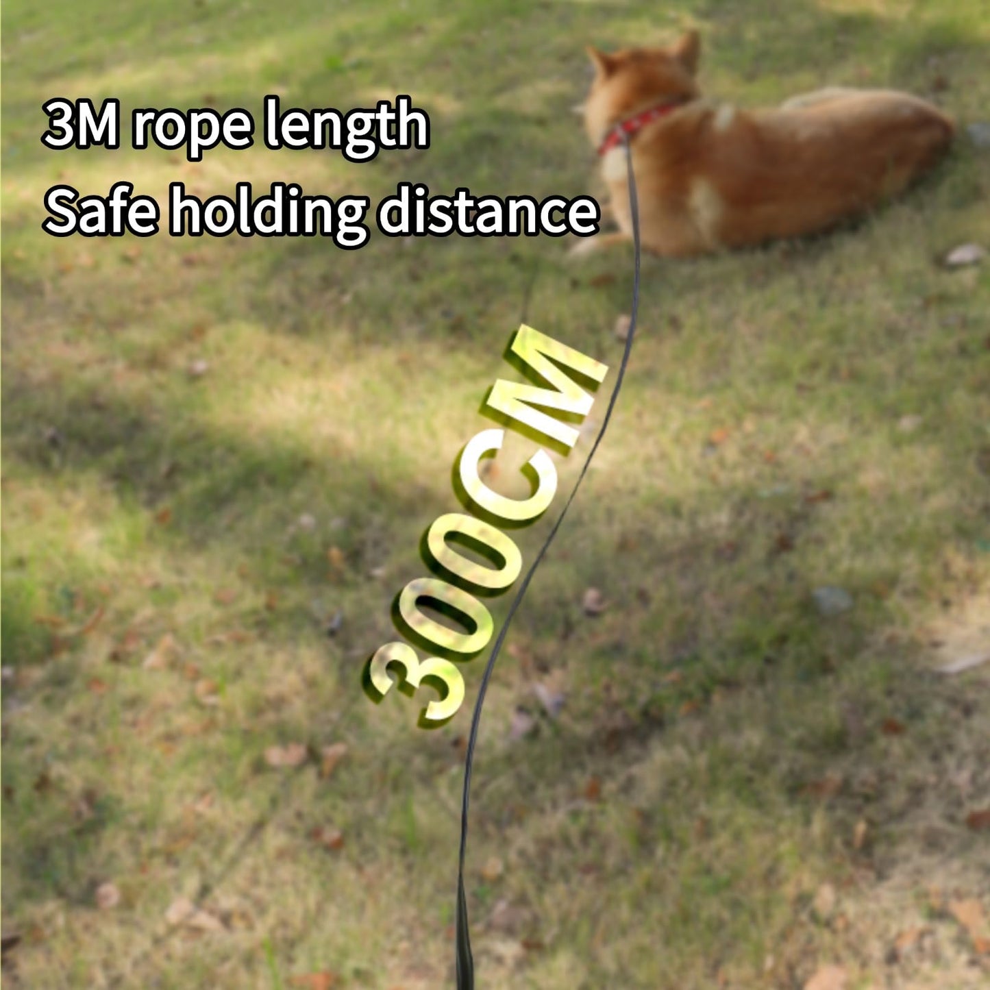 9.84ft/3M Retractable Dog Leash, Nylon Reflective Rope, One-Touch Brake for Anti-Dog Flushing, Night Light, LED Breathing Light, with Poop Bag, for Dogs Weighing up to 66 lbs